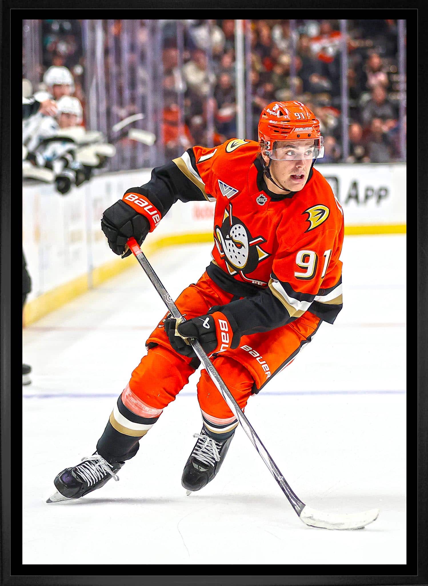 Leo Carlsson 20" x 29" Framed Canvas Anaheim Ducks 22.5" x 31.5"