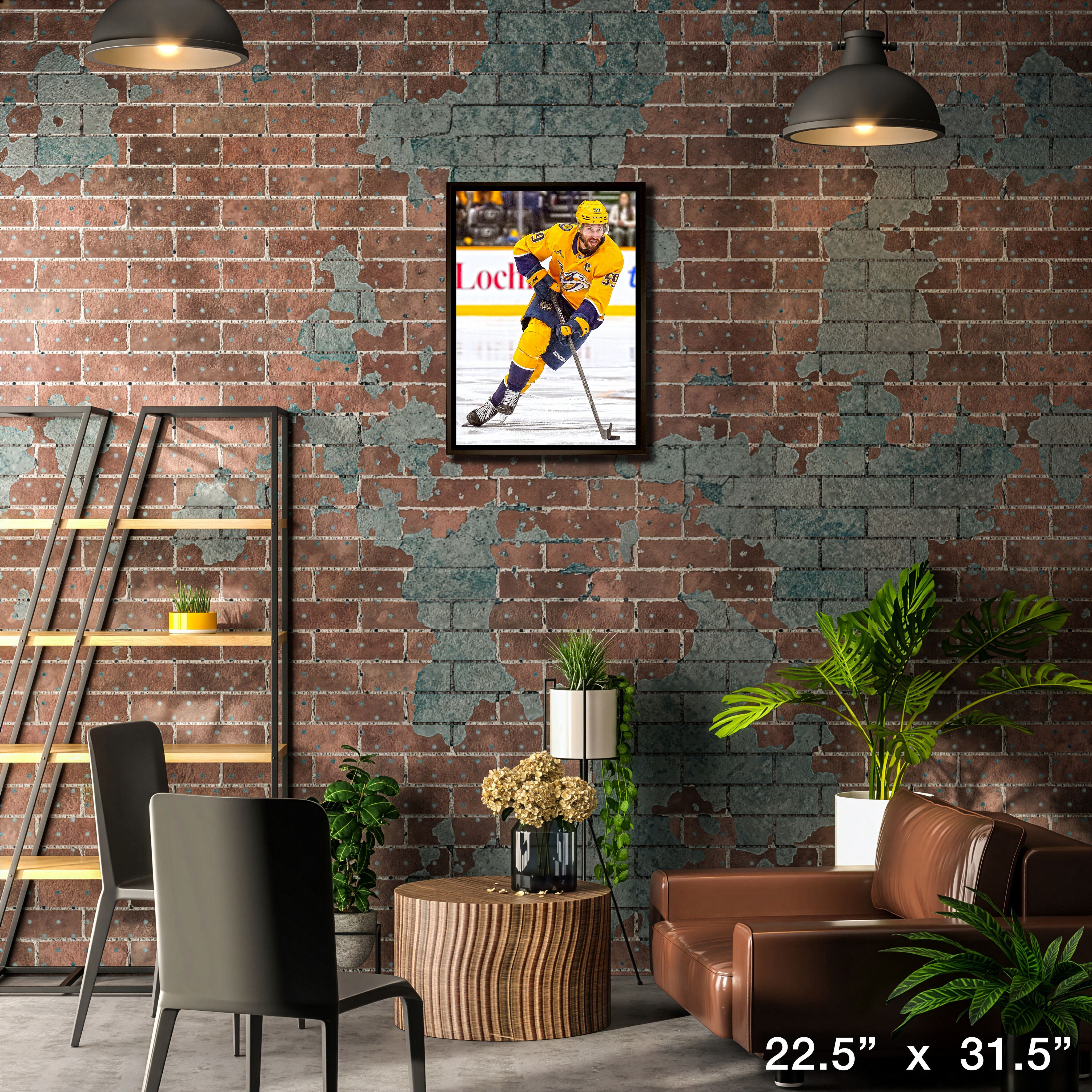 Roman Josi 20" x 29" Framed Canvas Nashville Predators 22.5" x 31.5"