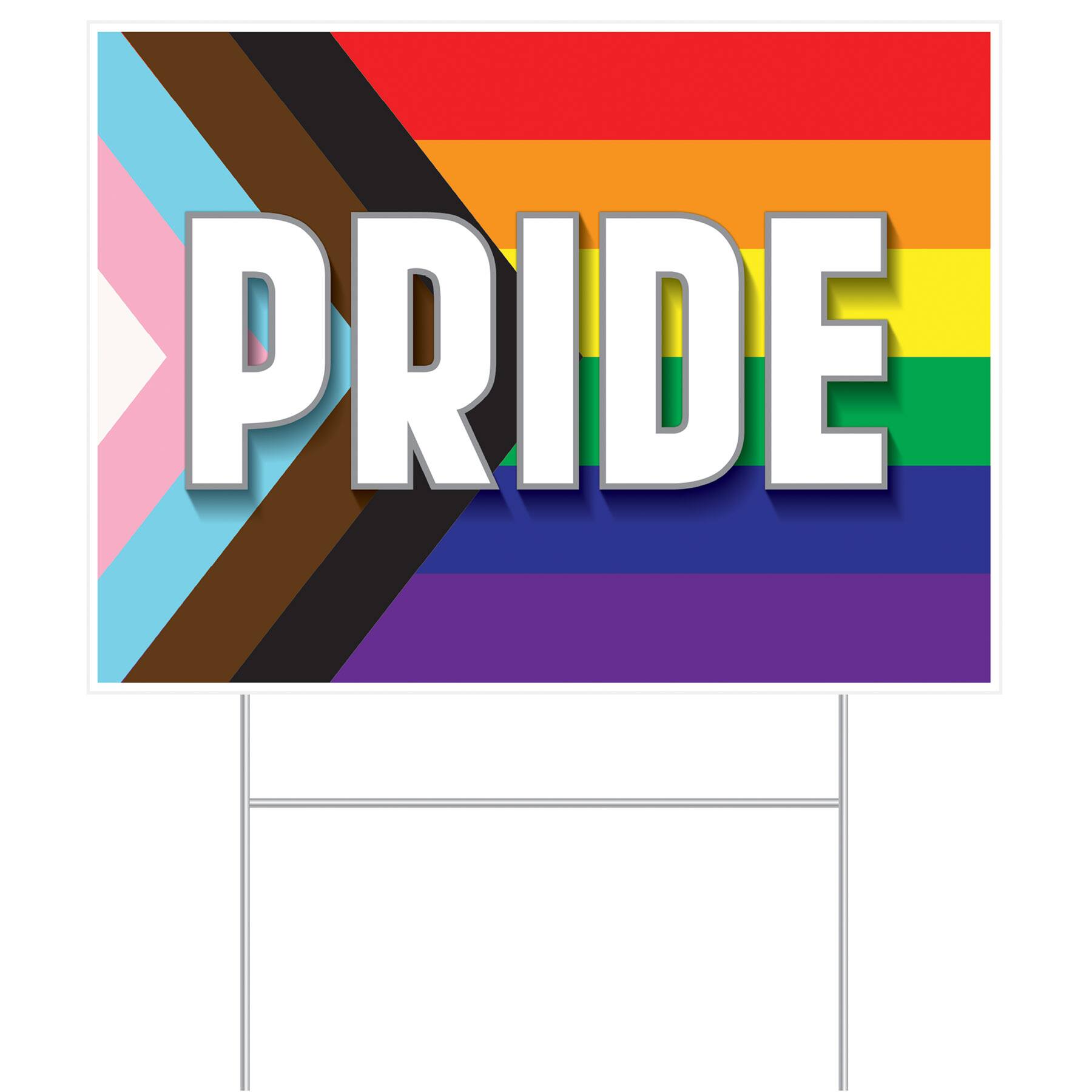 Beistle 11.5" x 15.5" Pride Plastic Flag Yard Sign