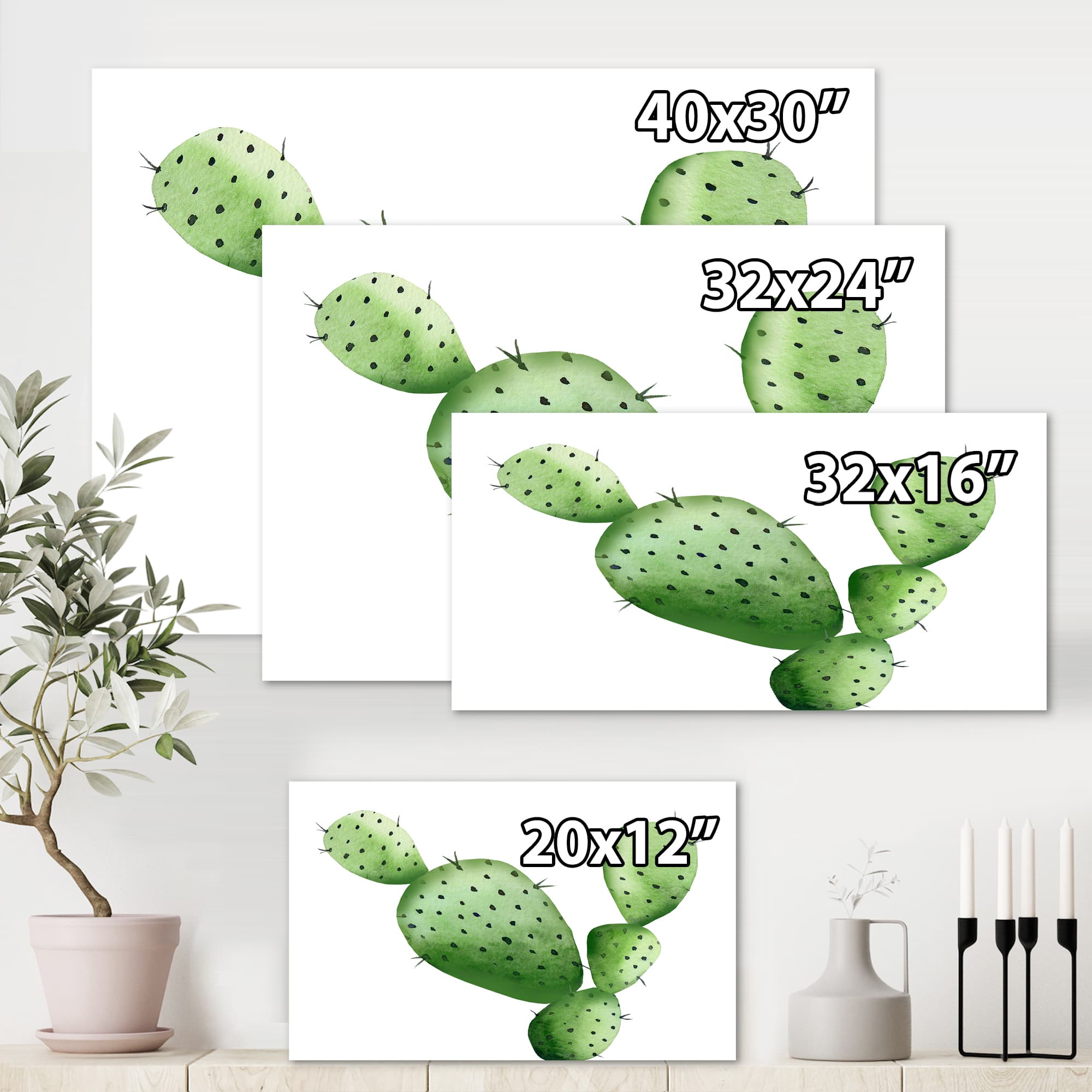 Designart - Green Southwestern Cactus