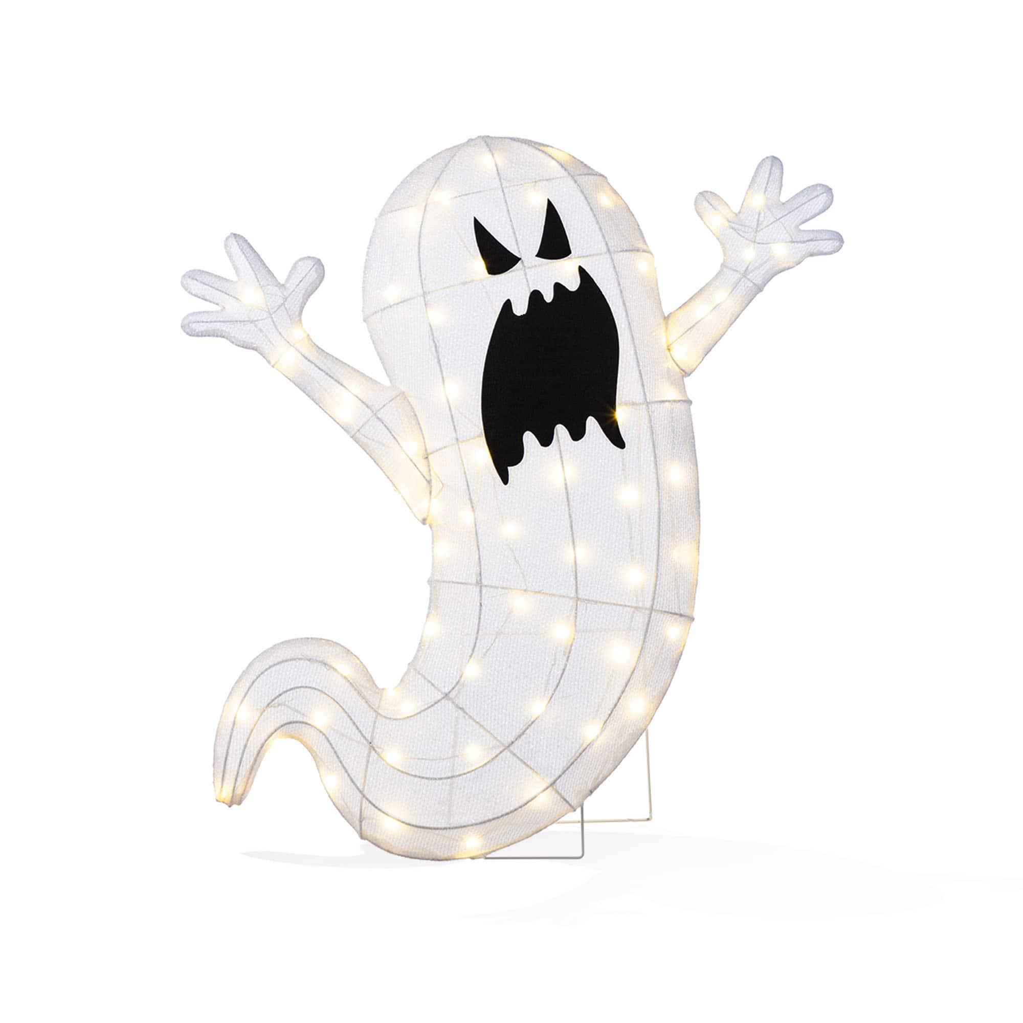 Glitzhome® 35.5"H Lighted Halloween 2.5D Ghosts Outdoor Decor