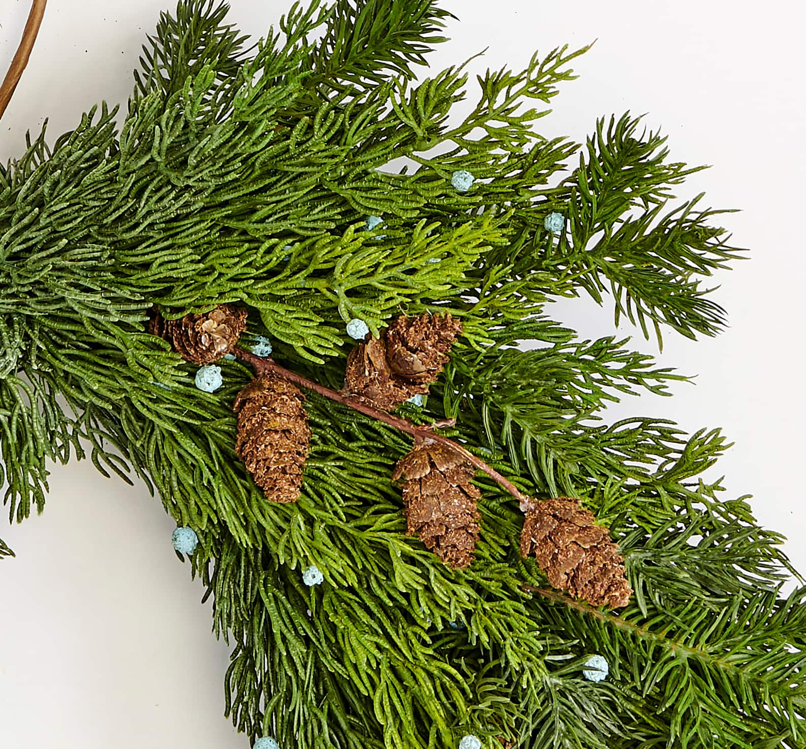 21" Christmas Artificial Evergreen Pine Juniper with Seed Cone Swag