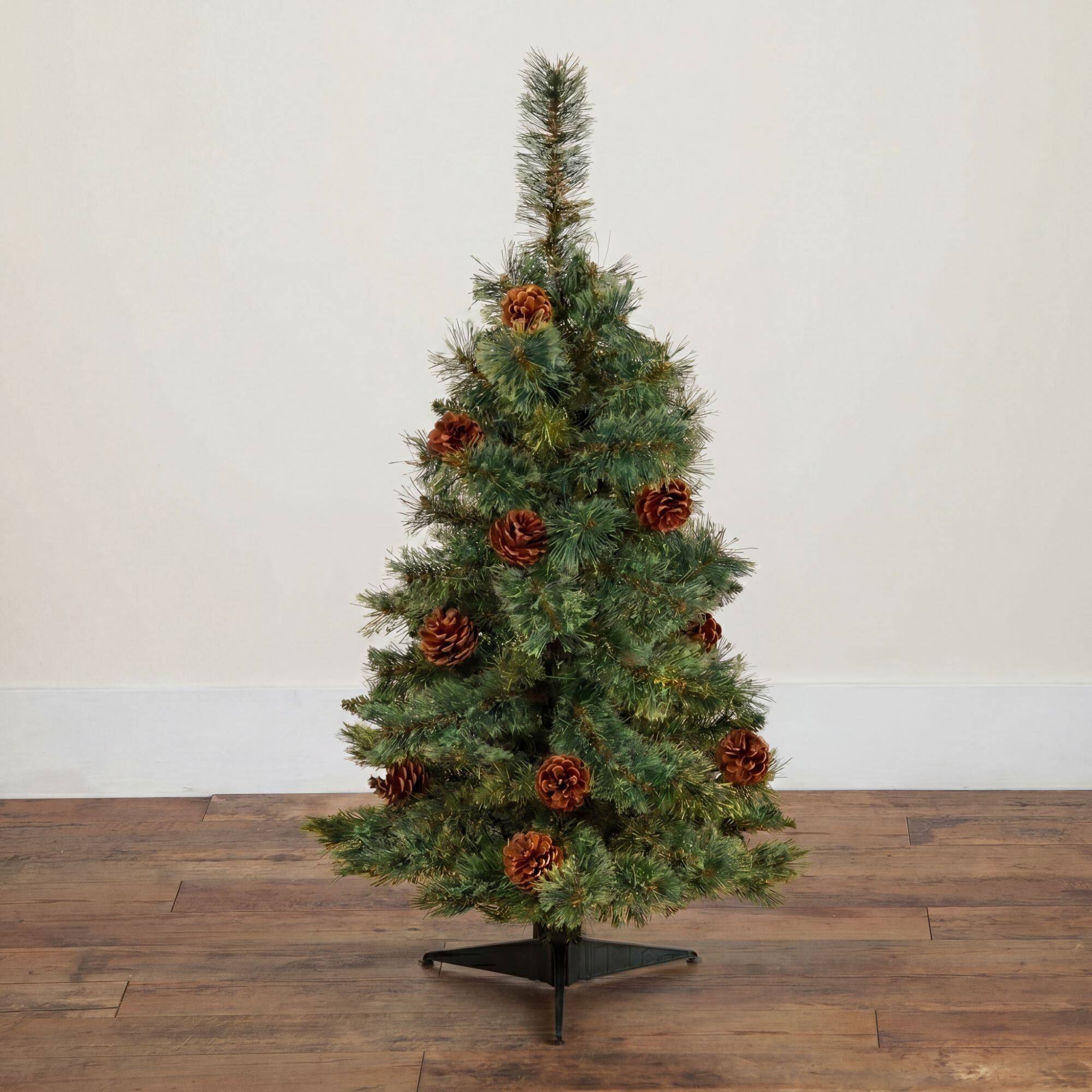 Nearly Natural 3ft. Unlit Green Mountain Pine with Pinecones Artificial Christmas Tree