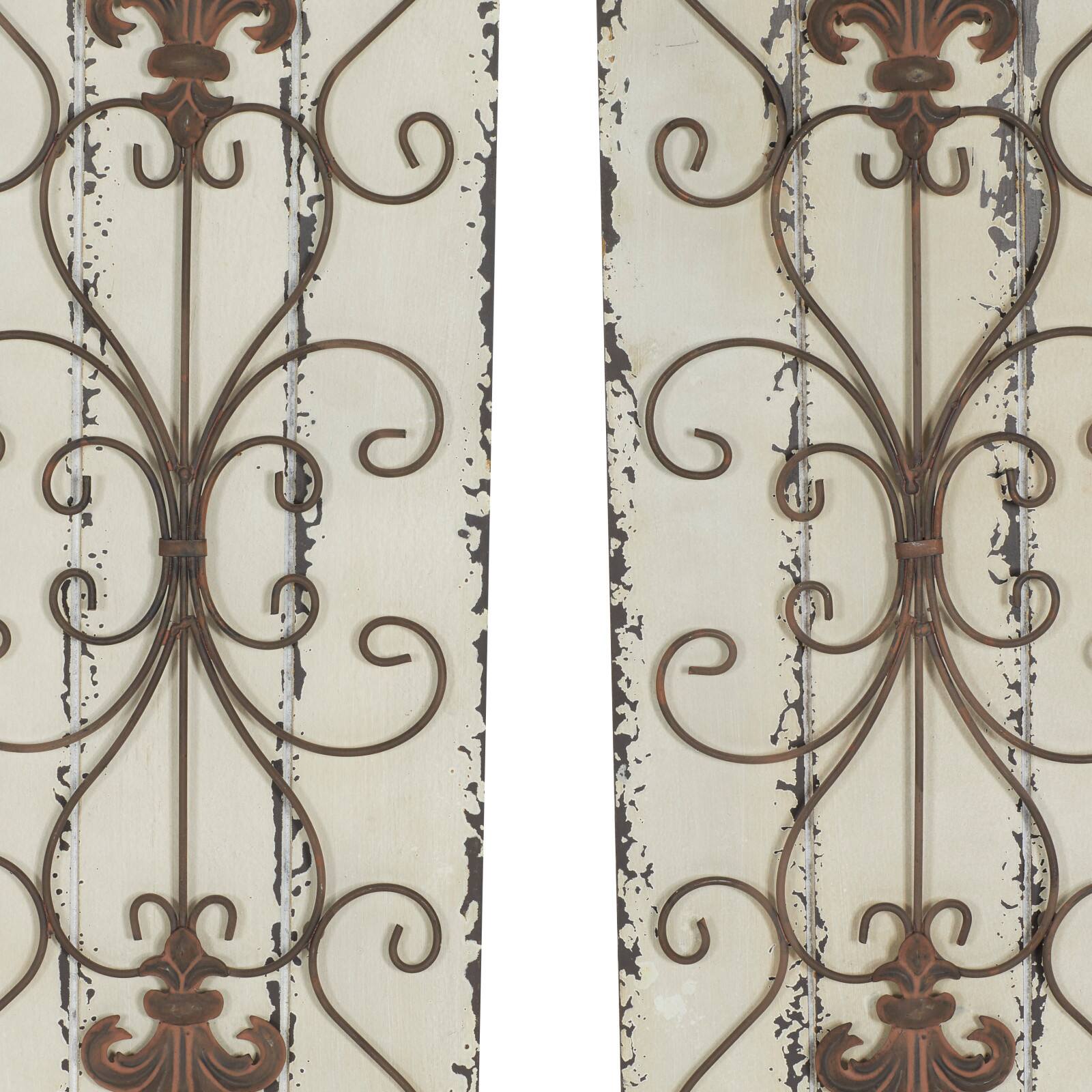 32" White Rustic Wood Wall Decor, 2ct.