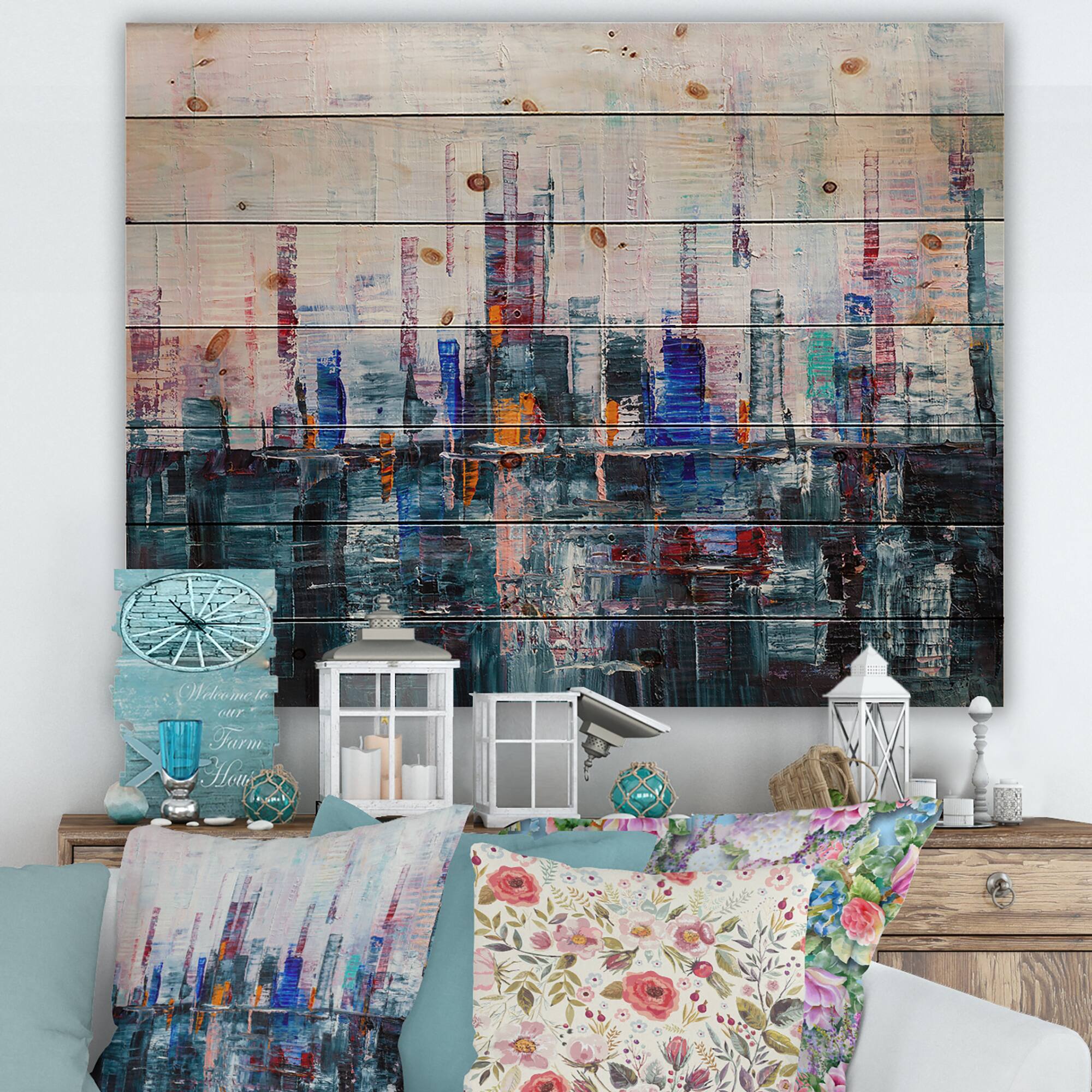 Designart - Modern Abstract City A Wall of Skyscrapers