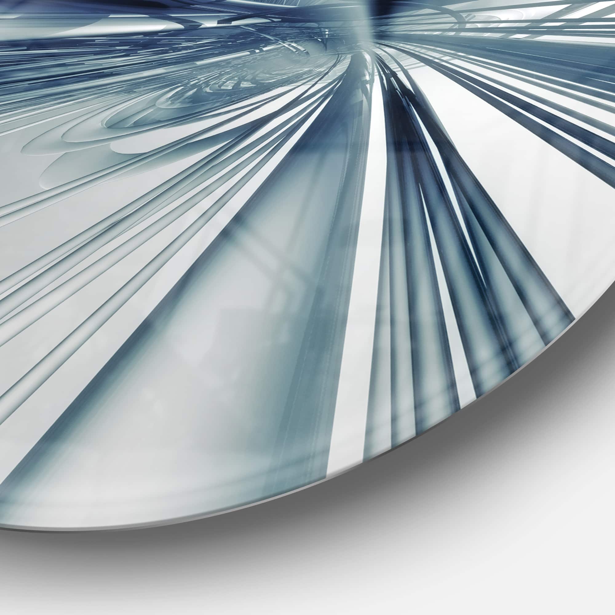 Designart - Blue 3D Textured Art' Abstract Circle Metal Wall Art