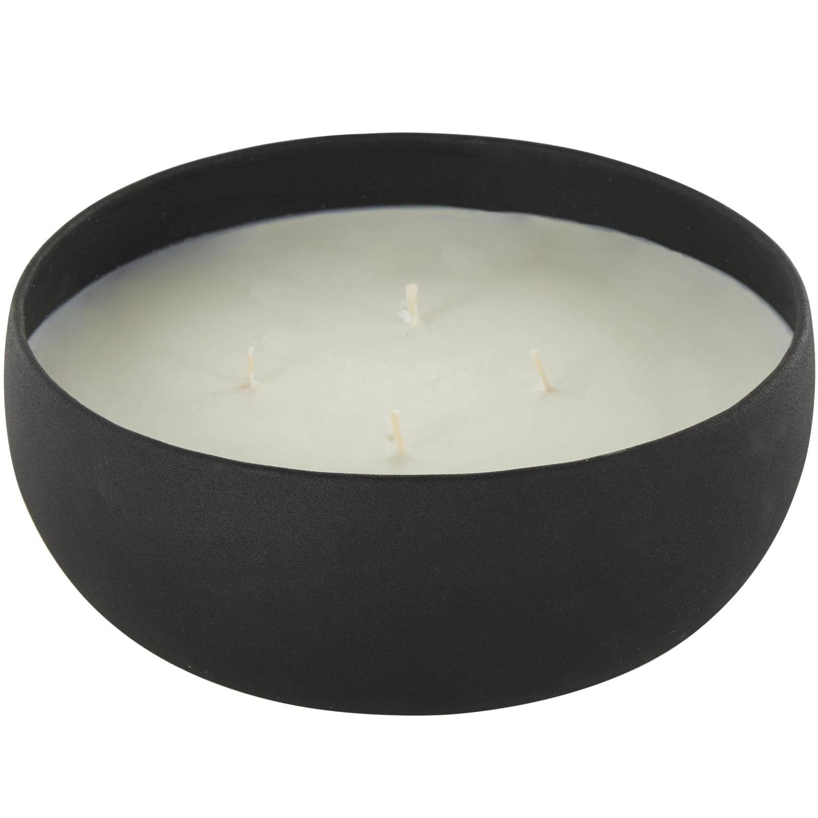 7" Black 4-Wick Metal Eucalyptus Spa Scented & Textured Candle with White Wax