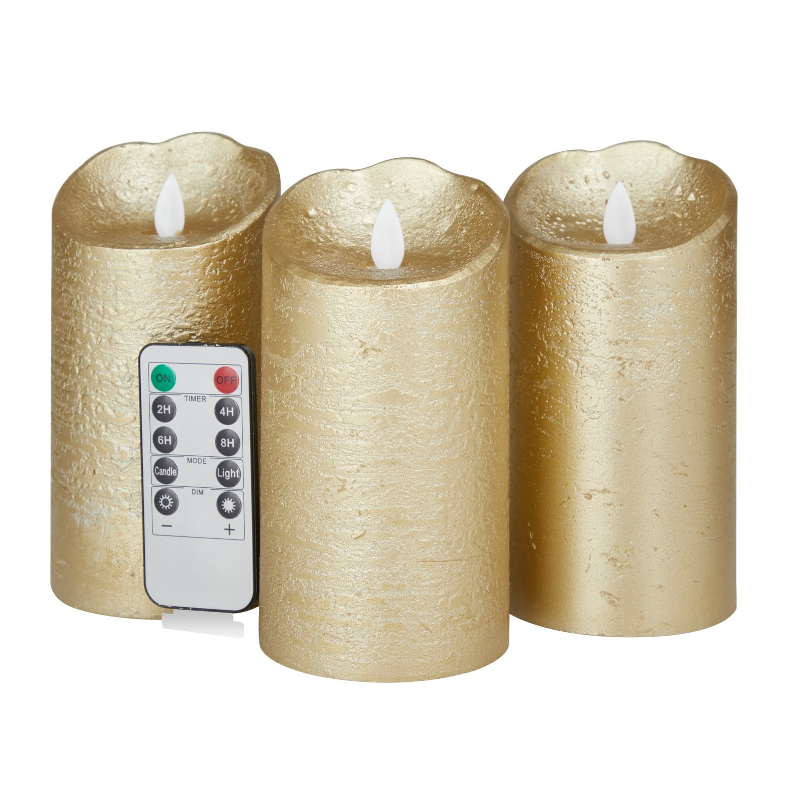 Gold Traditional Flameless Candle Set