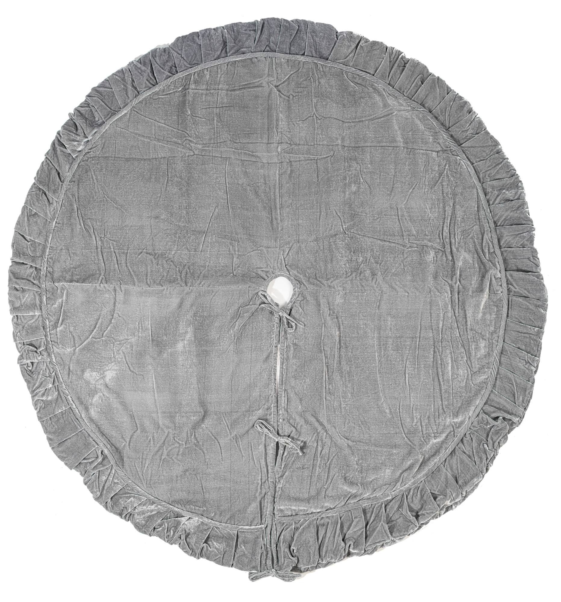 Vickerman Silver Velvet Plush Polyester Christmas Tree Skirt | 84" | Michaels®