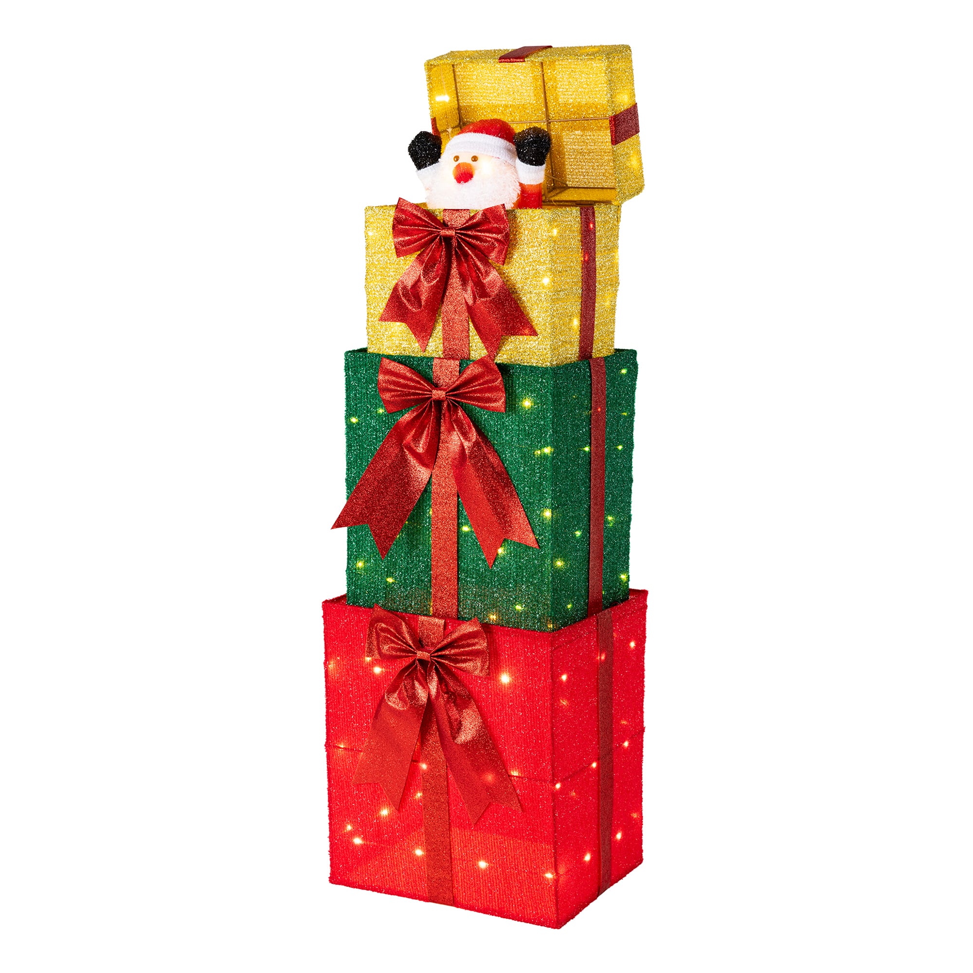 Glitzhome® 40" Animated Christmas Stacked Gift Boxes with 120 Warm White LED Lights | 14.17" x 11" x 40.16" | Michaels®