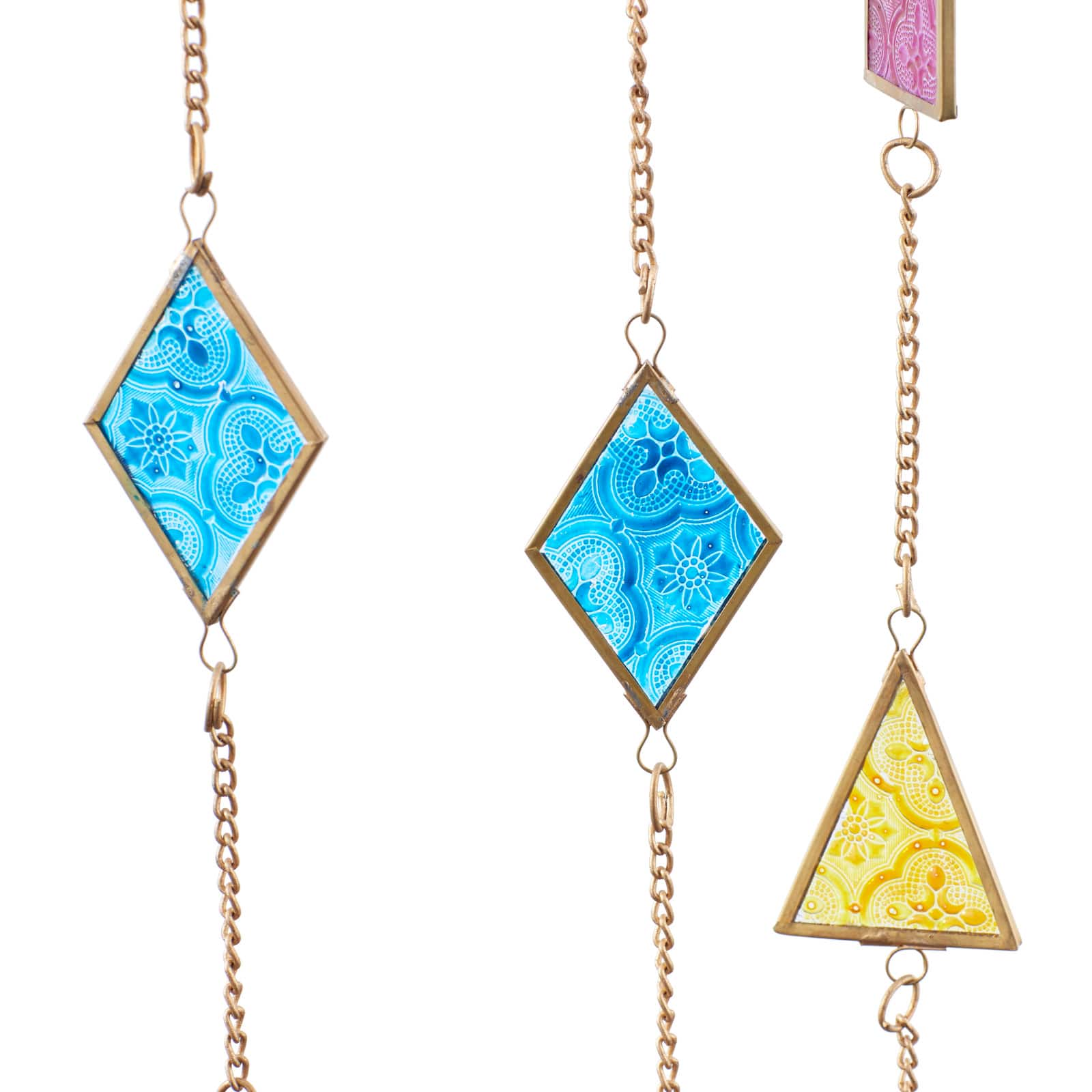 Multi Metal Contemporary Windchime, 34" x 14" x 2"
