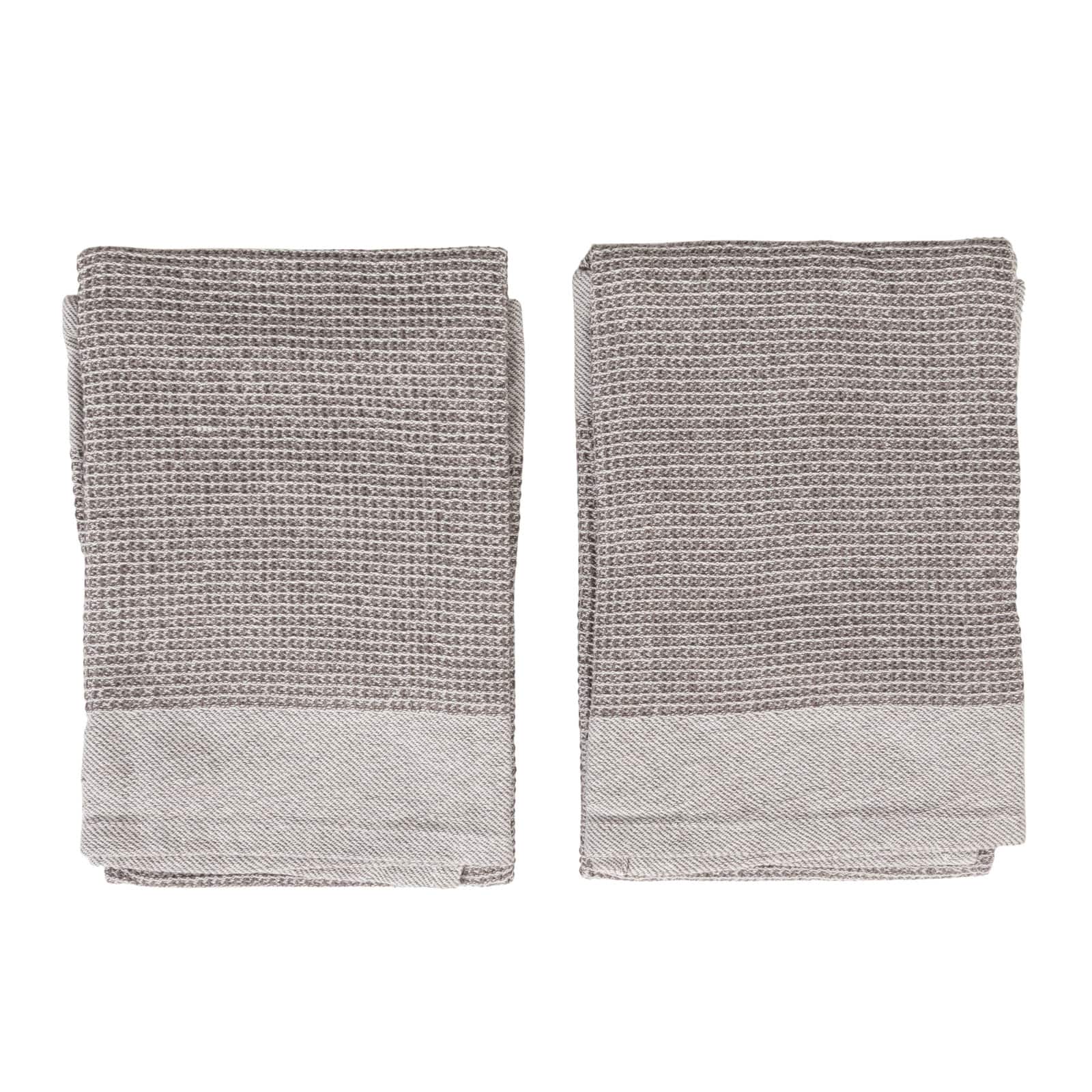 Hello Honey® Gray Cotton Waffle Weave Tea Towels, 2ct.