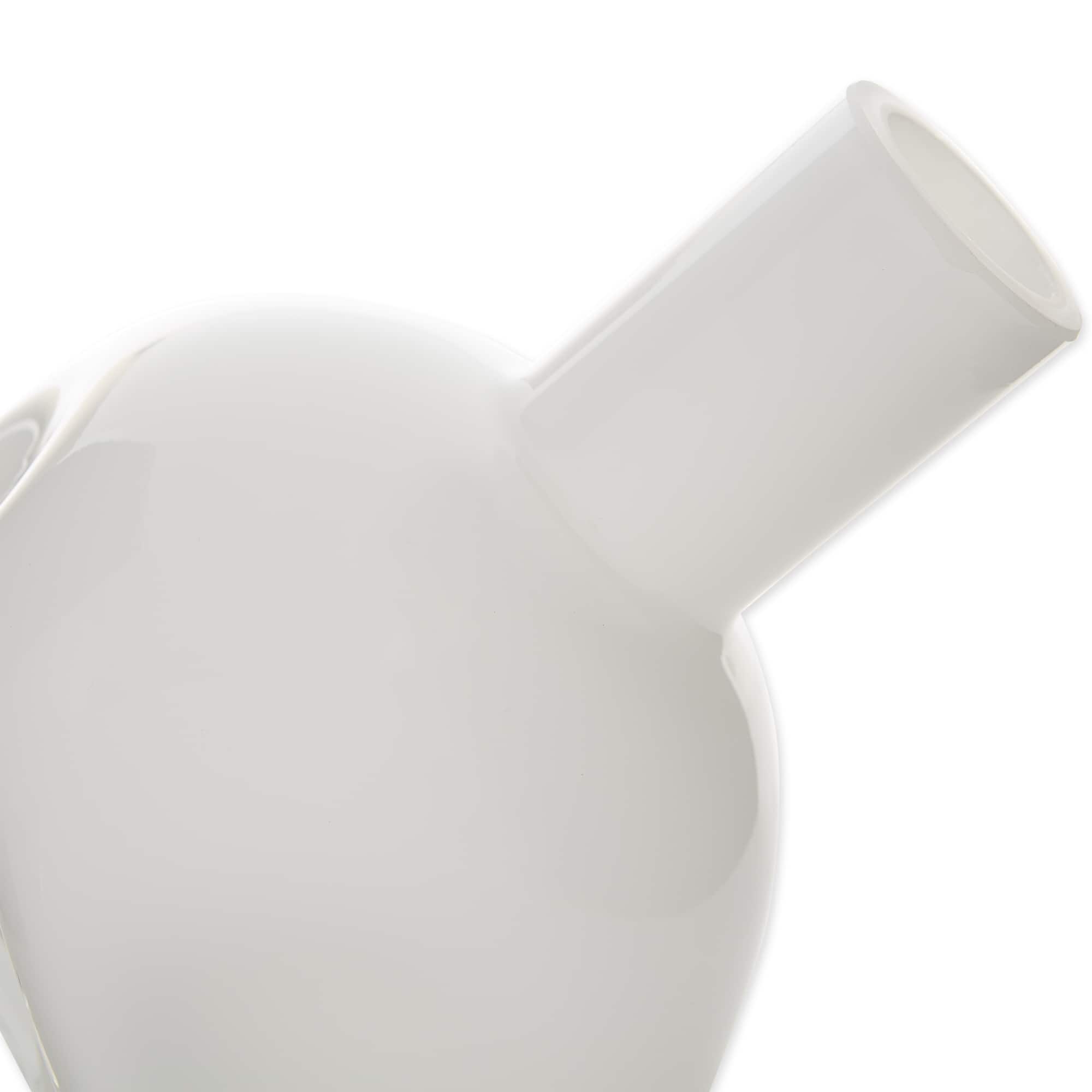 6" White Abstract Vase