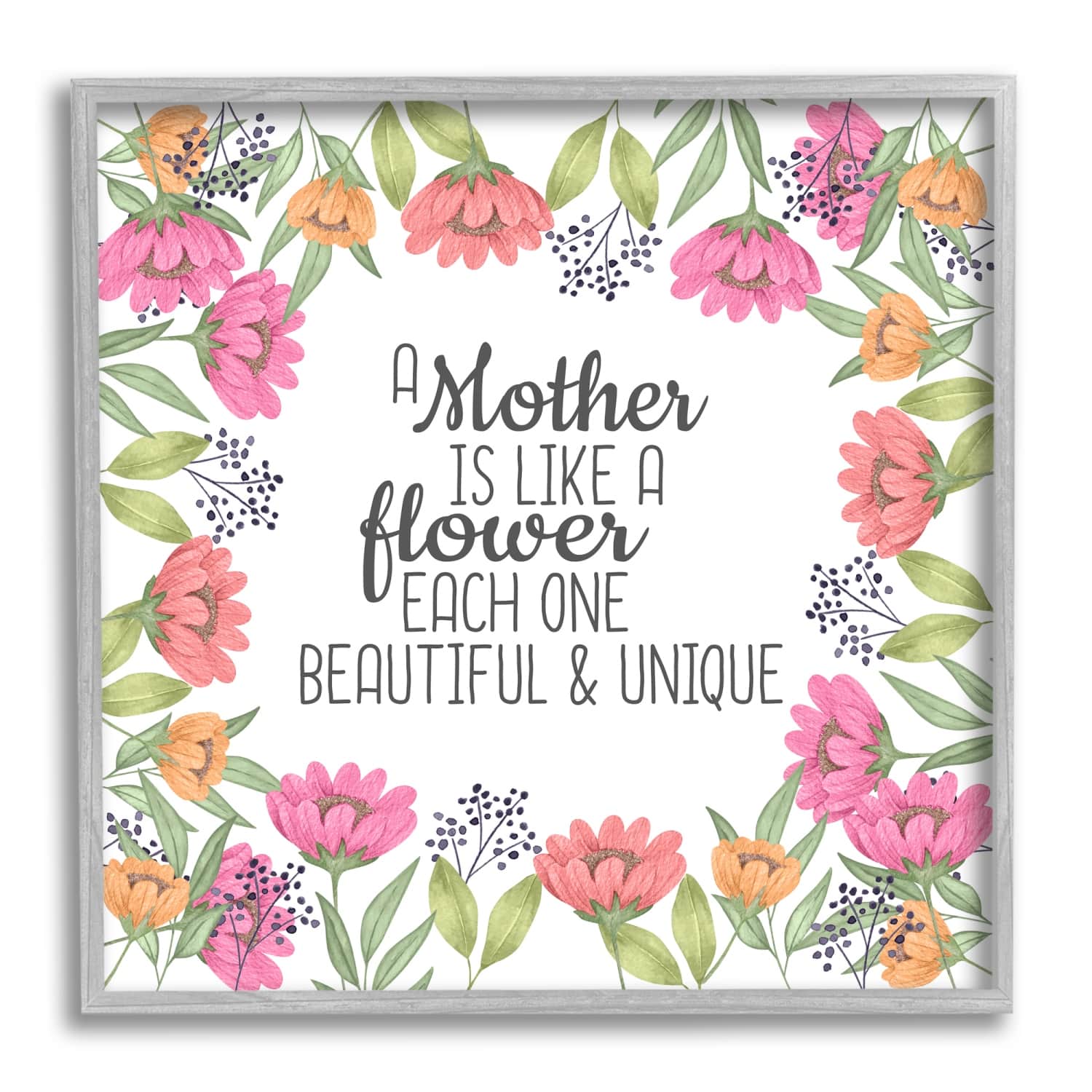 Stupell Industries Mom Beautiful & Unique Framed Giclee Art
