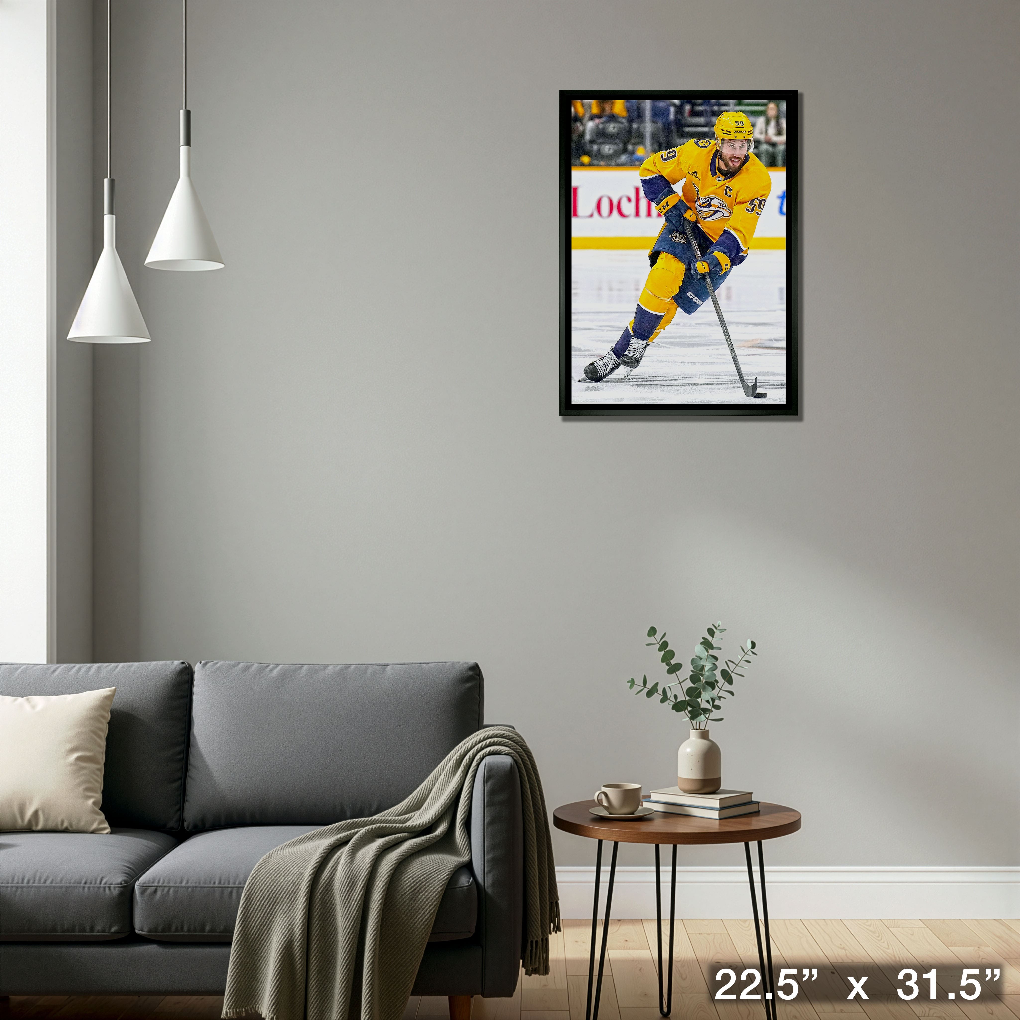 Roman Josi 20" x 29" Framed Canvas Nashville Predators 22.5" x 31.5"