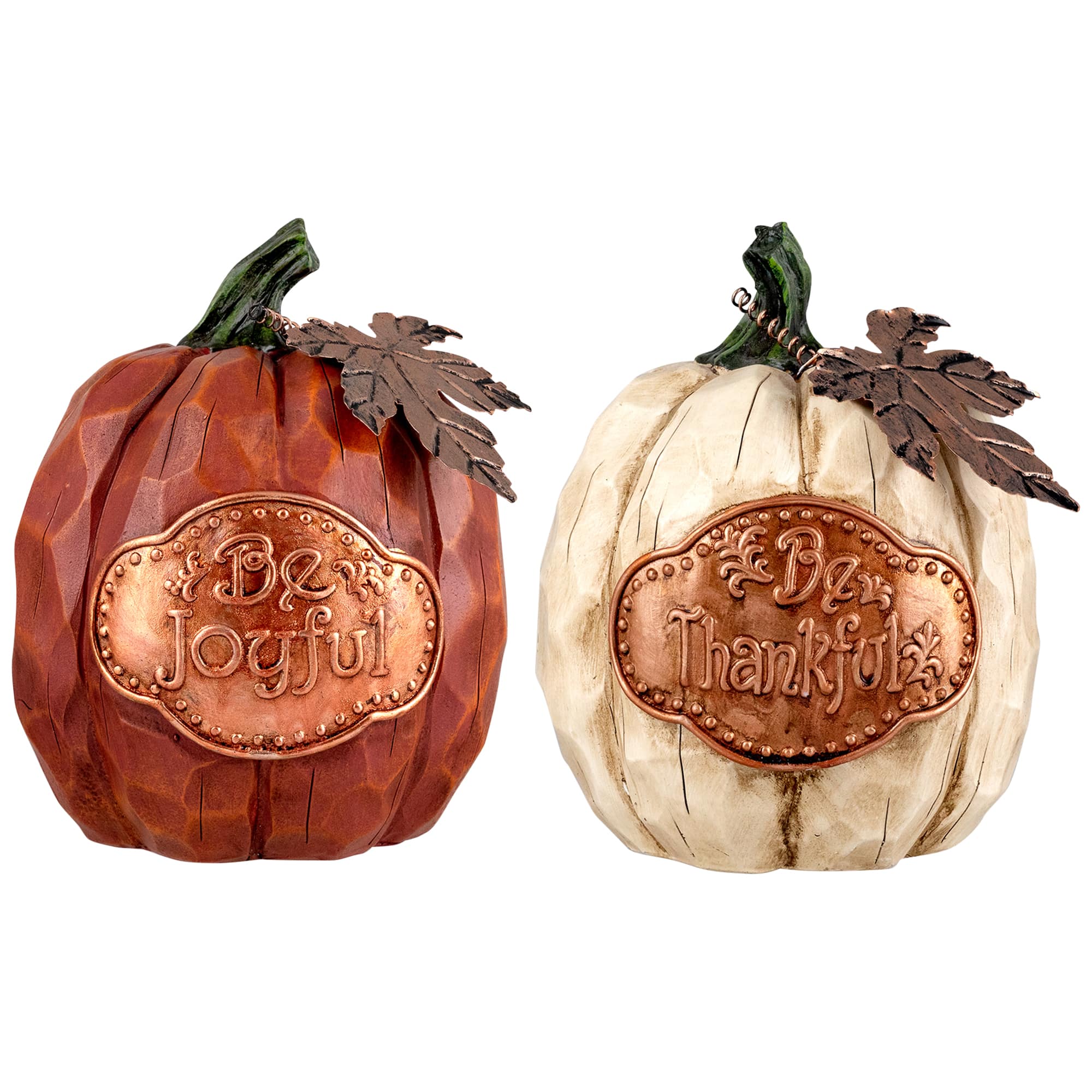 8" Be Joyful Pumpkin Tabletop Décor Set