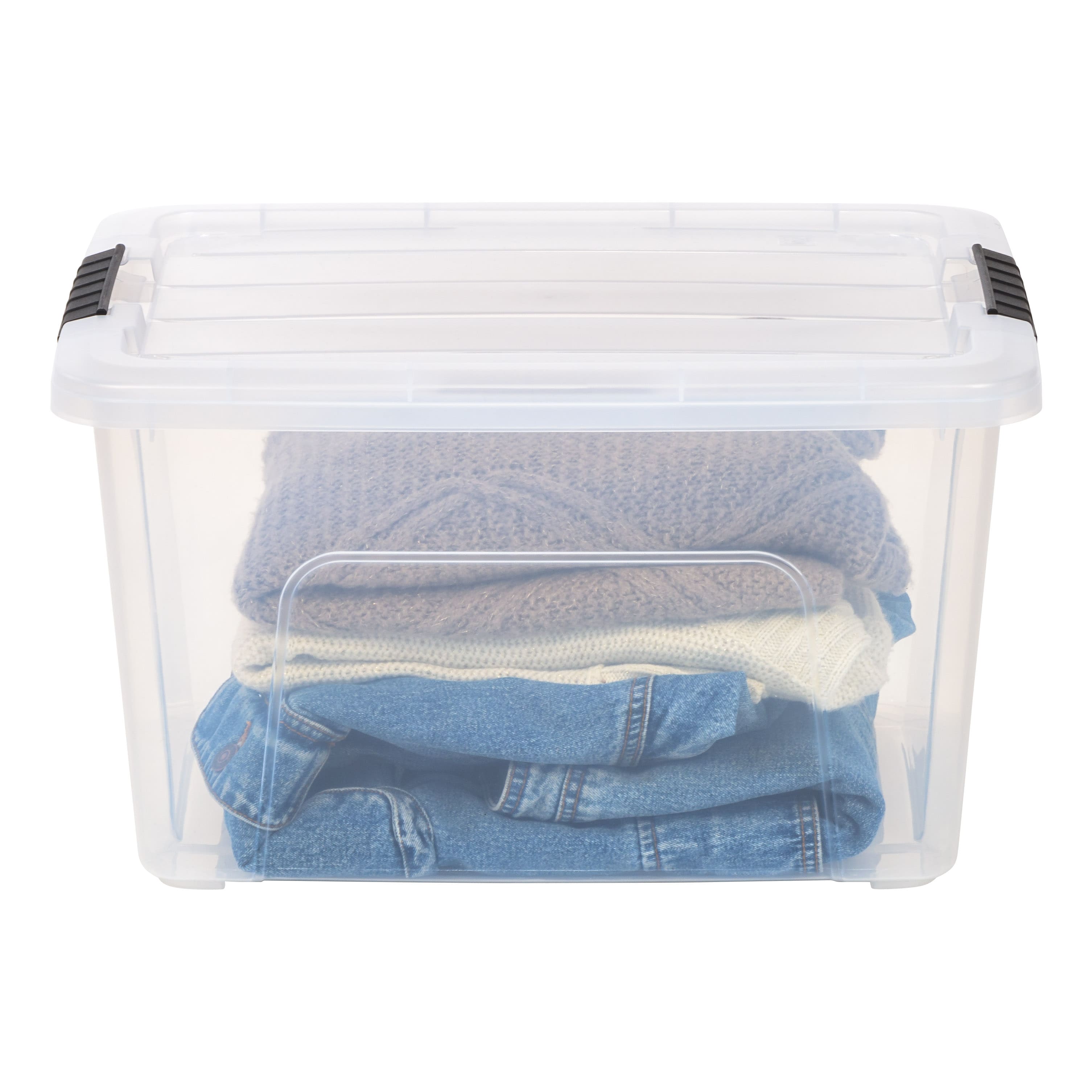 IRIS® 32qt. Buckled Clear Boxes with Clear Buckle Lids, 4ct.