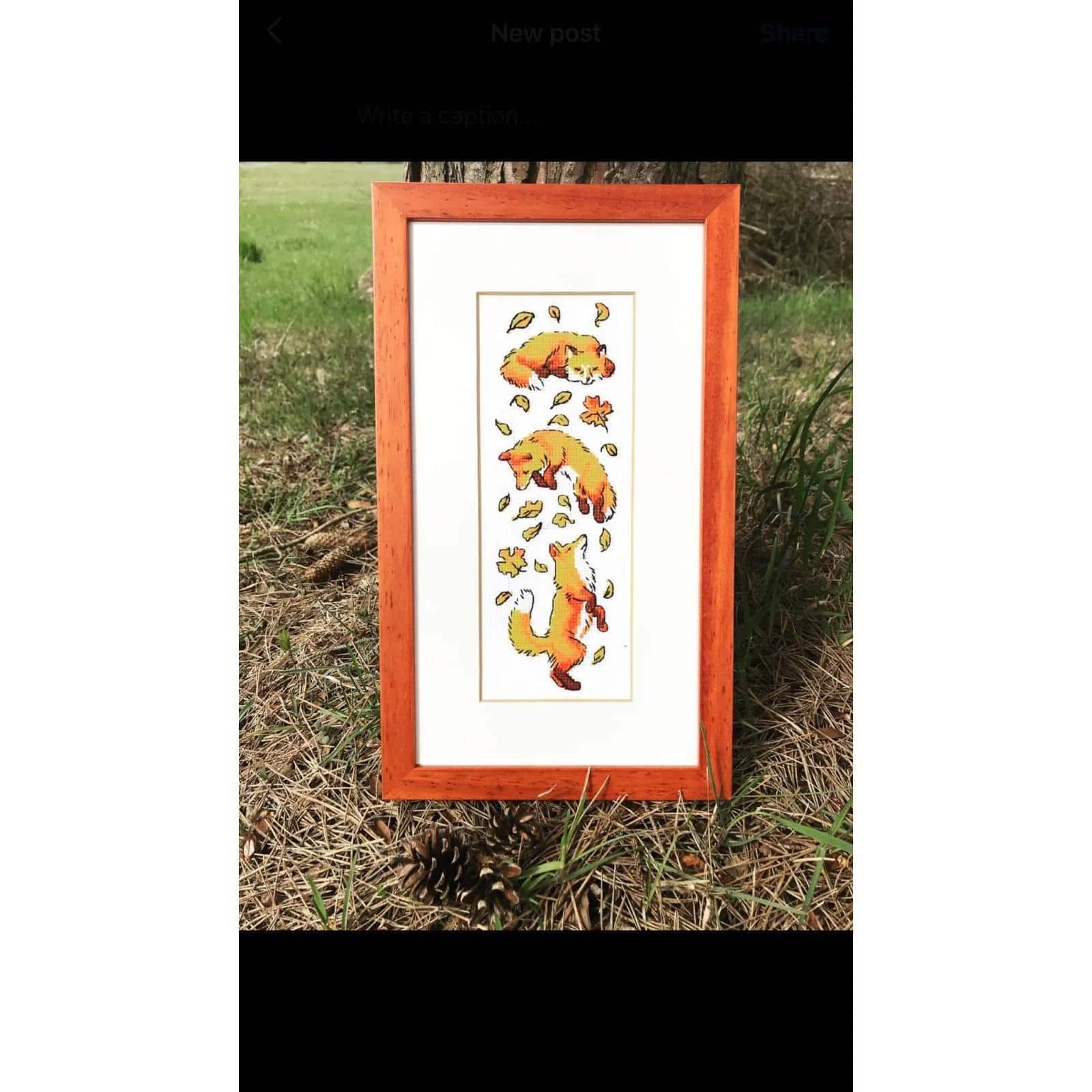 RIOLIS Counted Cross Stitch Kit Foxes in Leaves