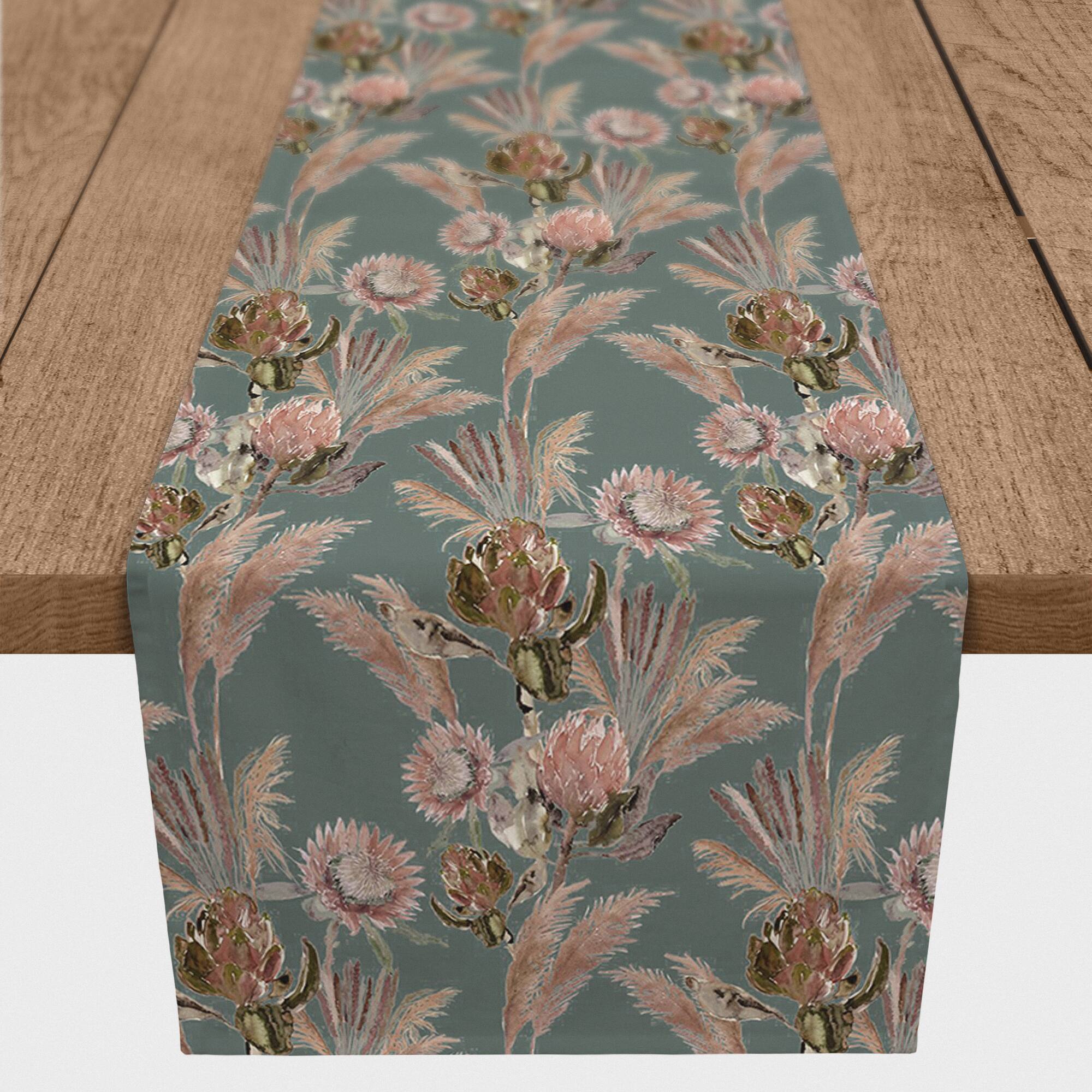 90" Protea Blooms Cotton Twill Runner