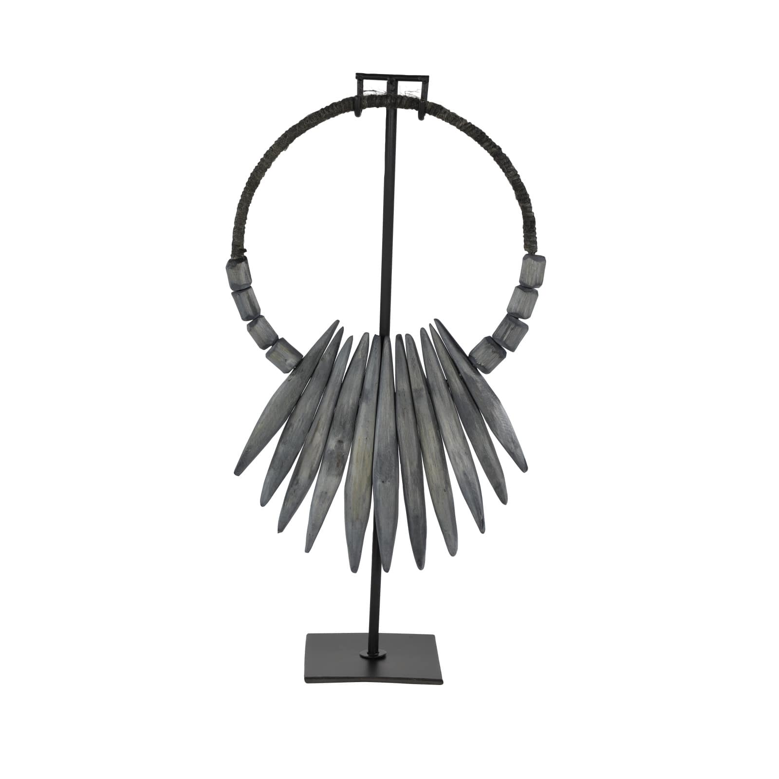 20" Gray Teak Wood Natural Sculpture
