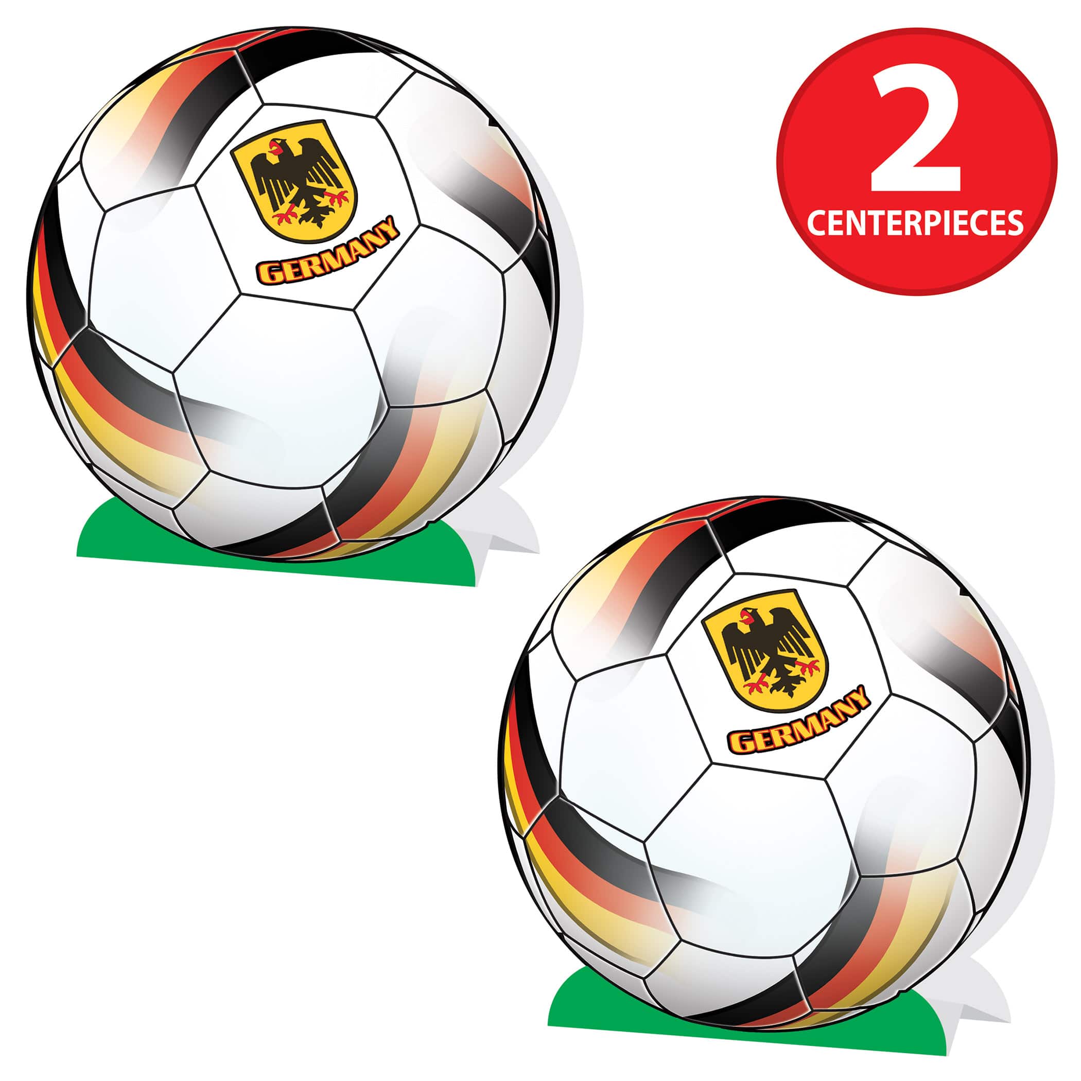 9.25" Germany 3D Soccer Ball Centerpieces, 2ct.