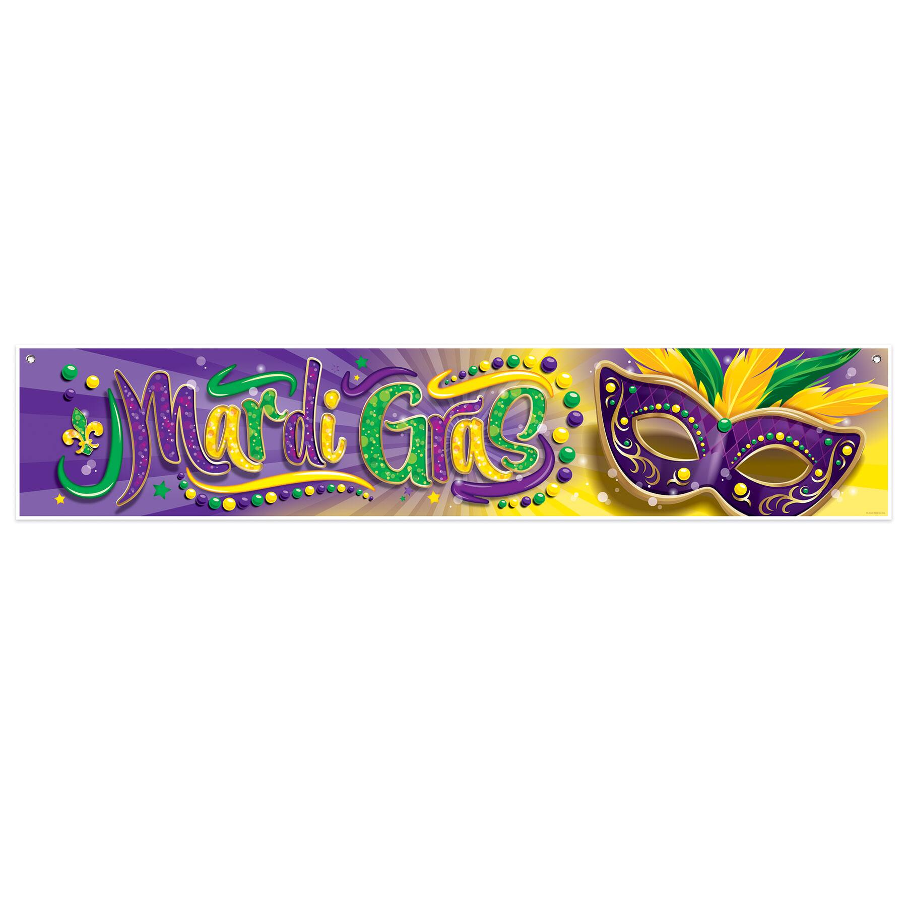 Besitle 12" x 5ft. Mardi Gras Banner