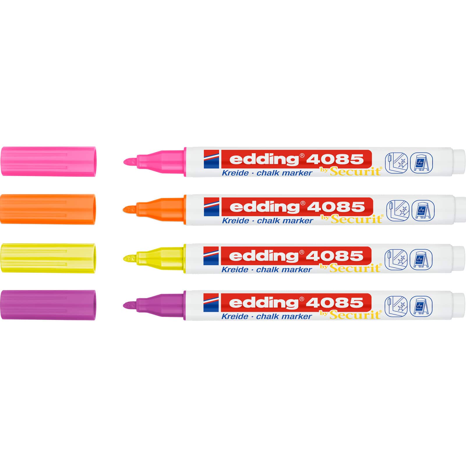 edding® by Securit® Neon 4 Color 4085 Chalk Marker Set