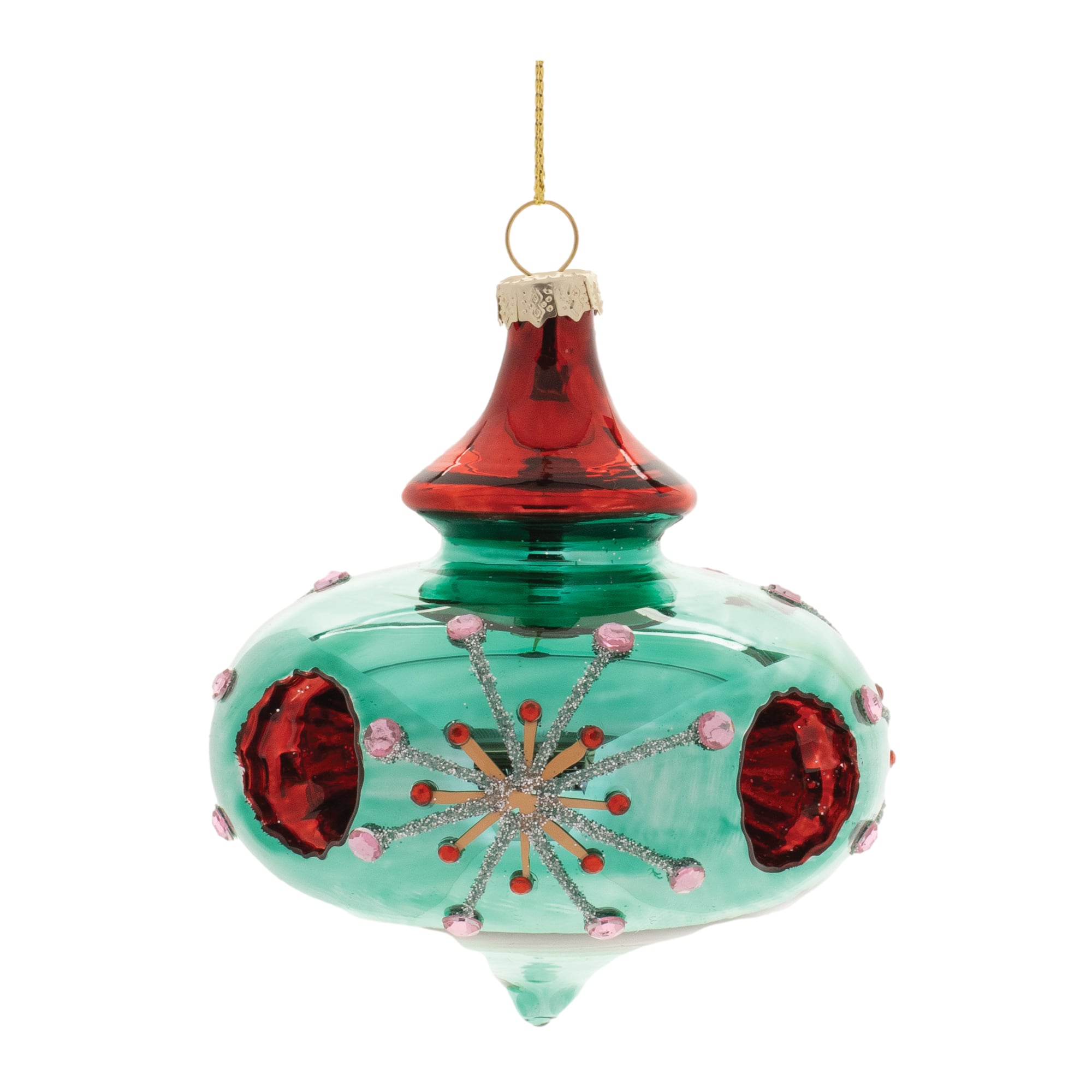 4" Glittered Glass Reflector Ornaments, 6ct.