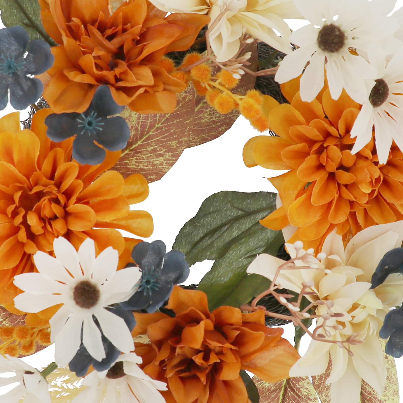 12" Orange Dahlia & Cream Mum Mix Mini Wreath by Ashland®