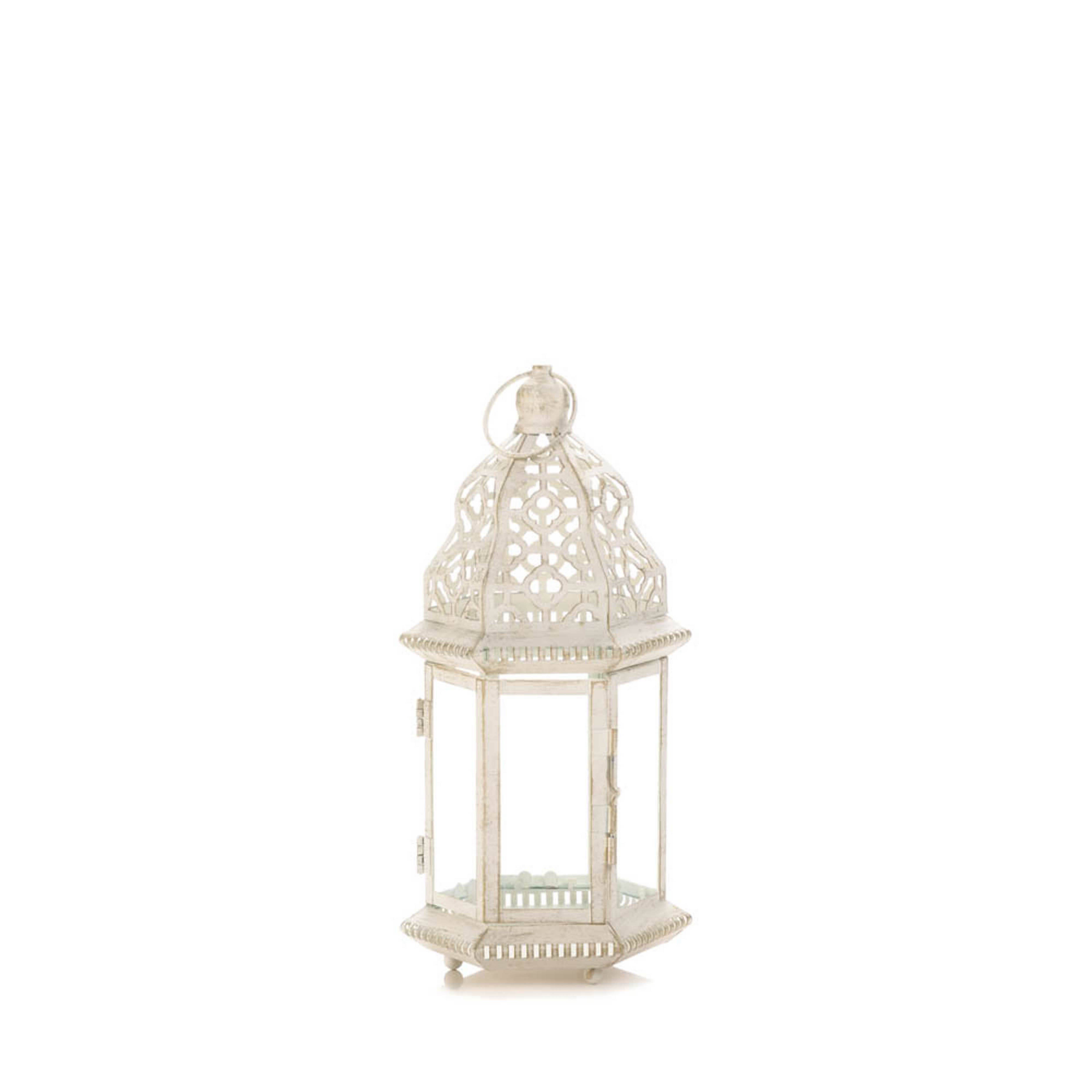 12'' Sublime Distressed White Lantern