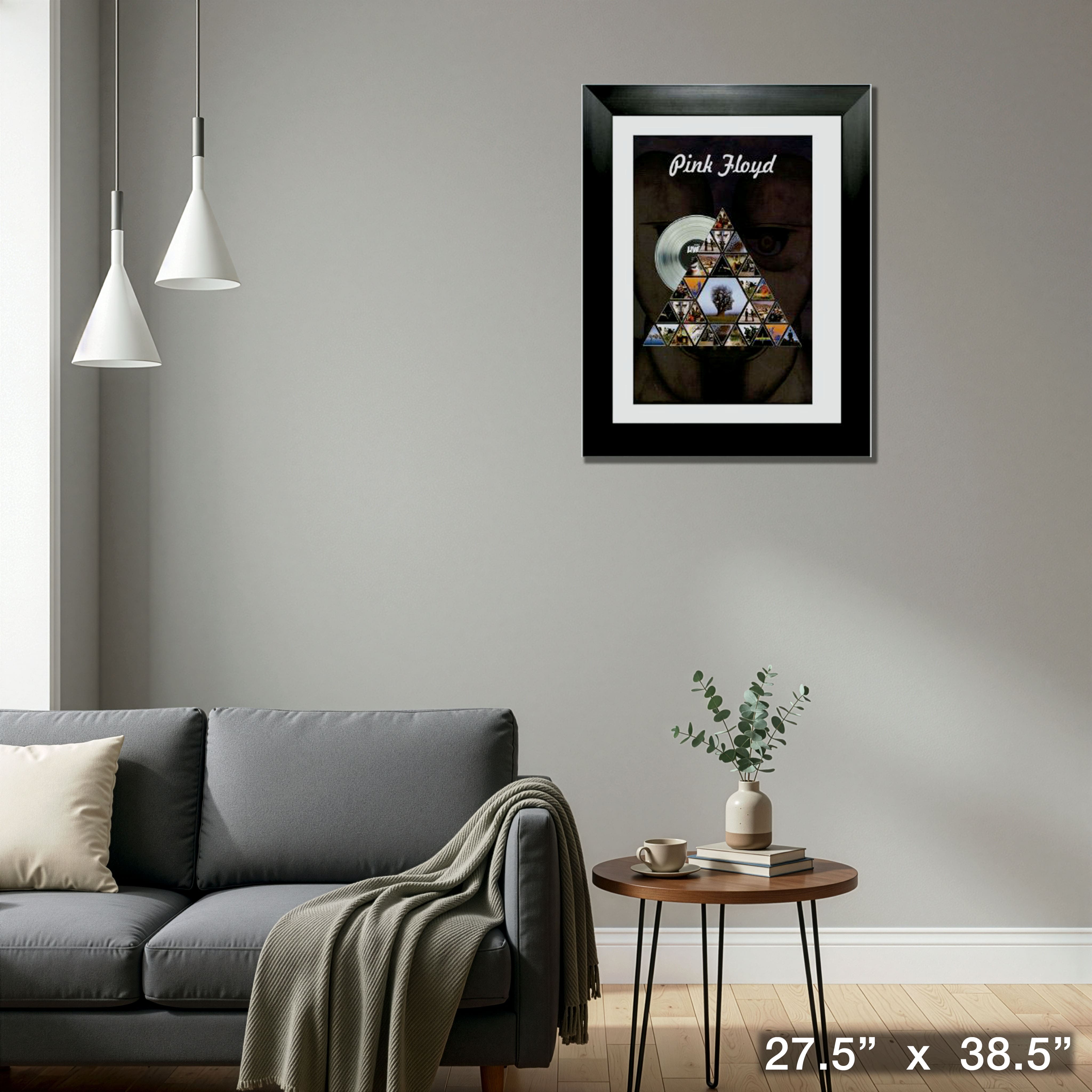 Pink Floyd Framed Prism Discography with Platinum LP 27.5" x 38.5"