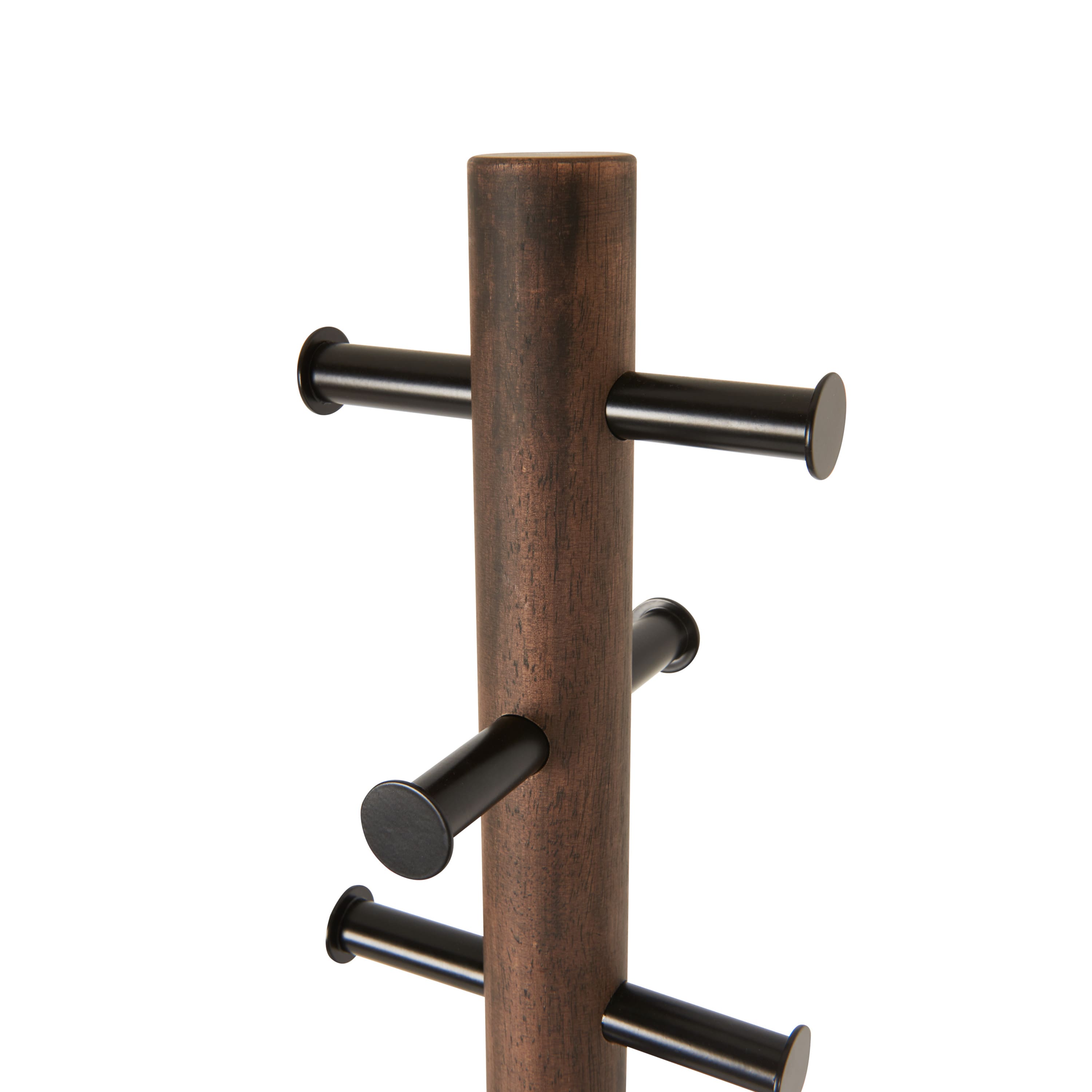 Umbra 66" Black & Walnut Pillar Coat Rack