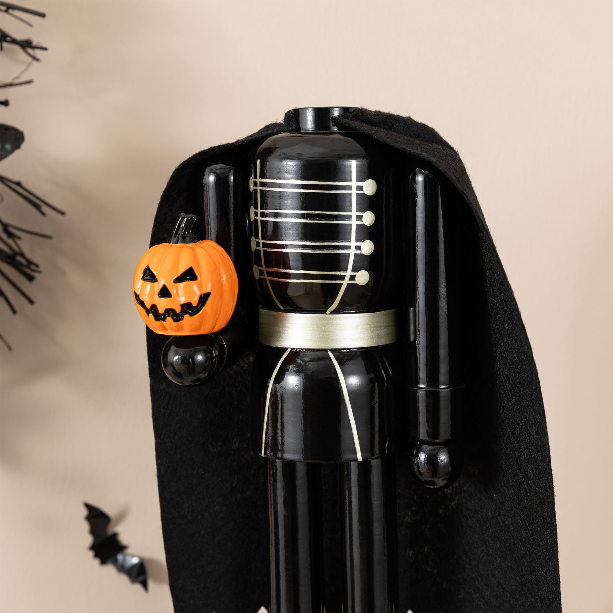 Glitzhome® 14.5" Halloween Wood Headless Horseman with Ornament Nutcracker