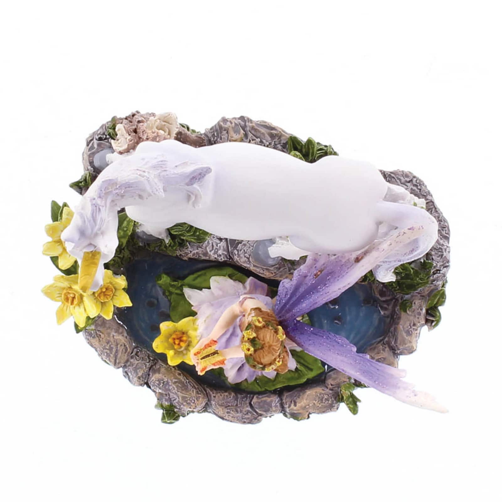 Forest Magic Fairy and Unicorn Figurine 5.25" x 4.25" x 5"