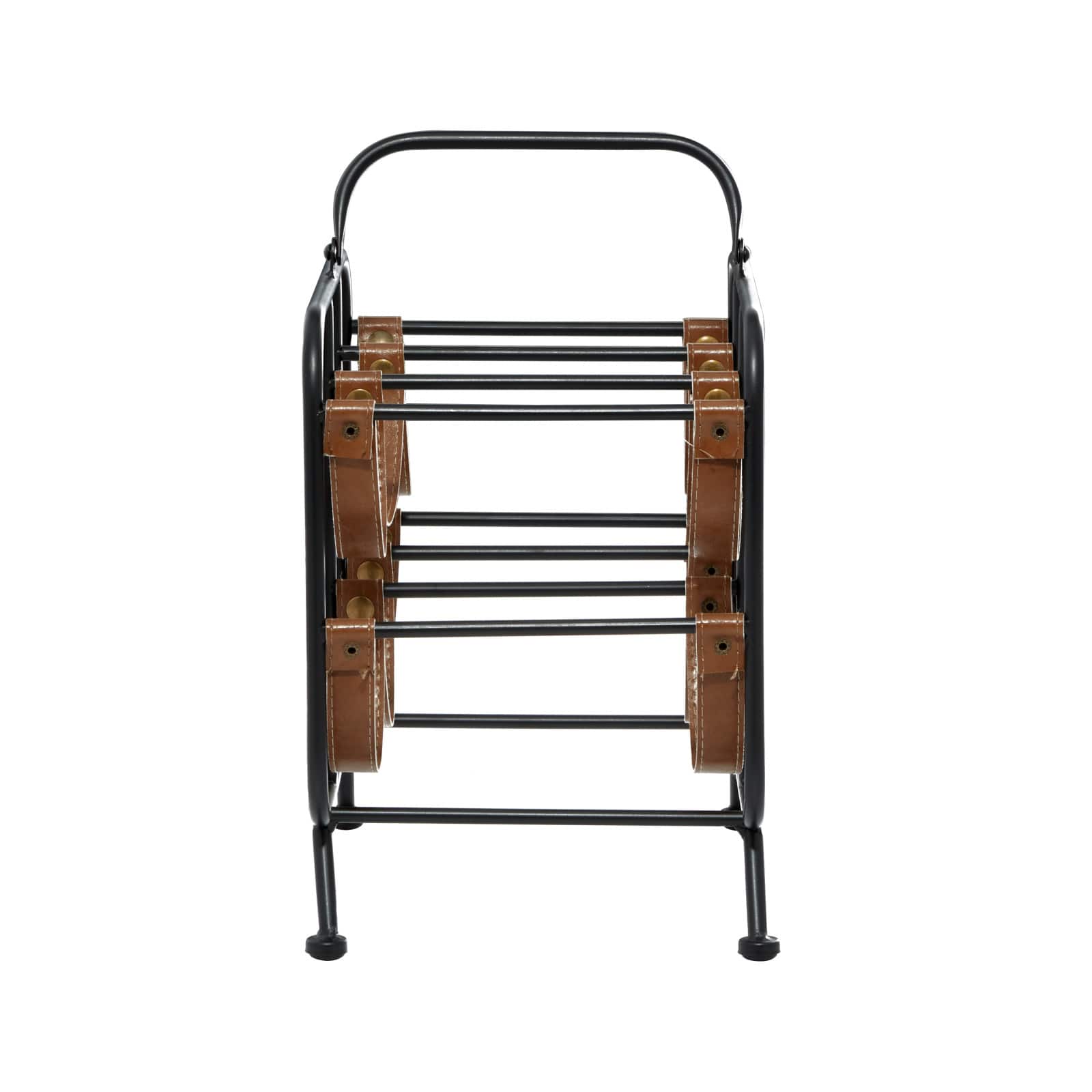 16" Black Metal Contemporary Wine Rack