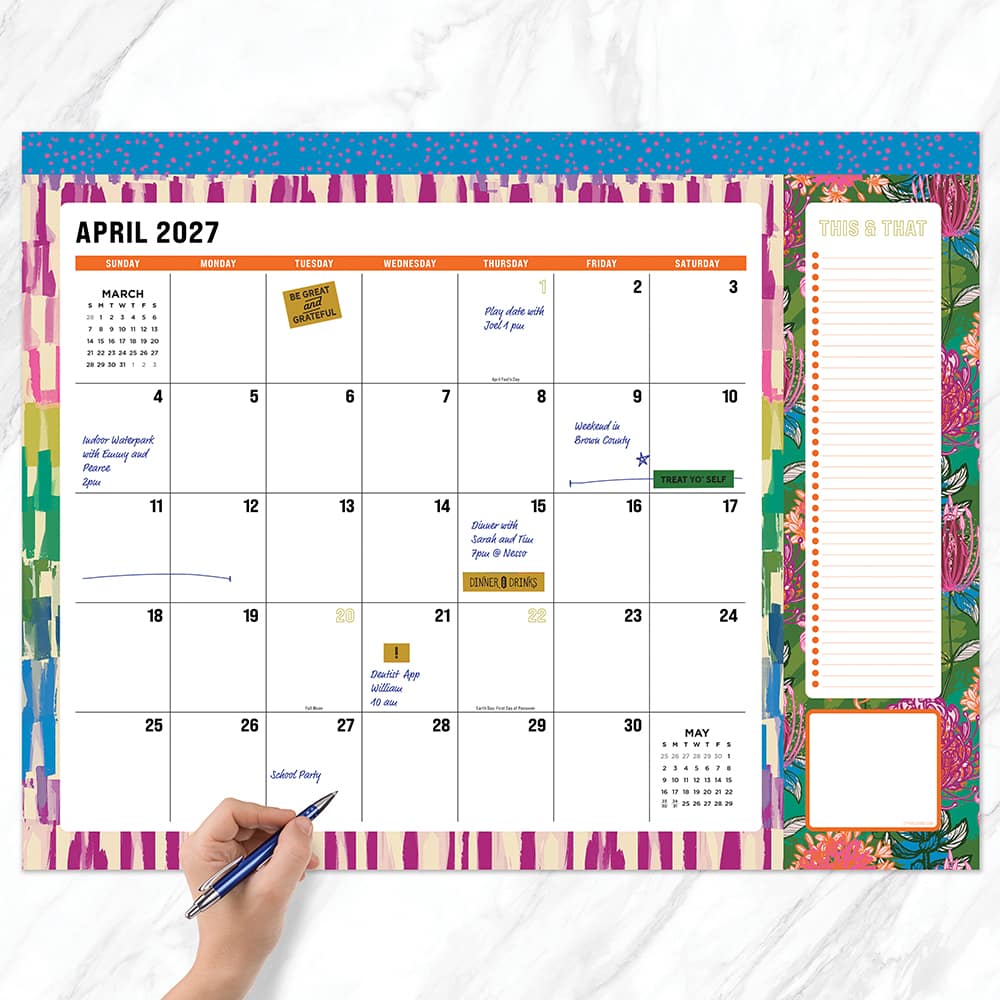 2027 Maximal Mirage Large Desk Pad Monthly Blotter Calendar