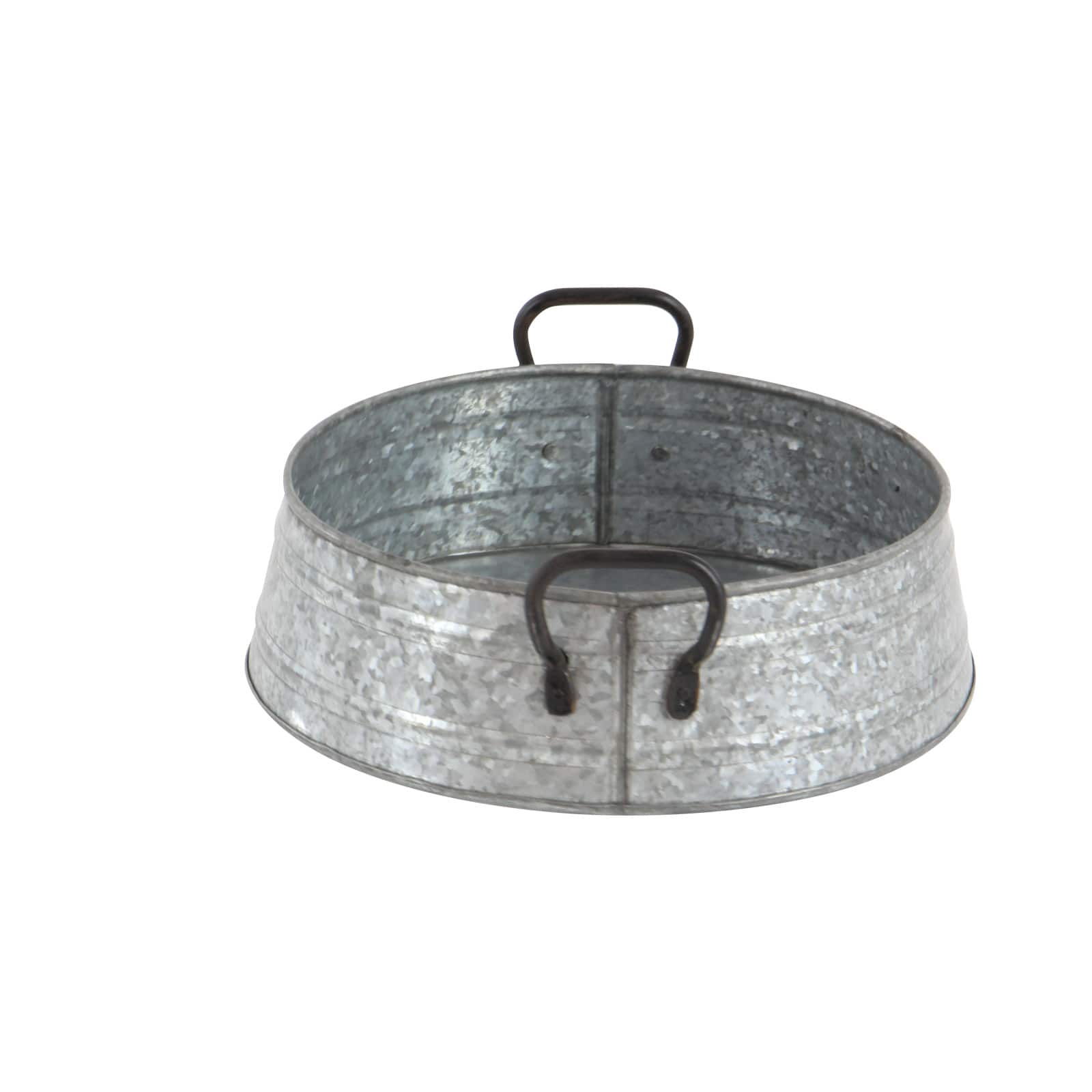 Set of 3" Grey Metal Farmhouse Tray, 18", 16", 14"