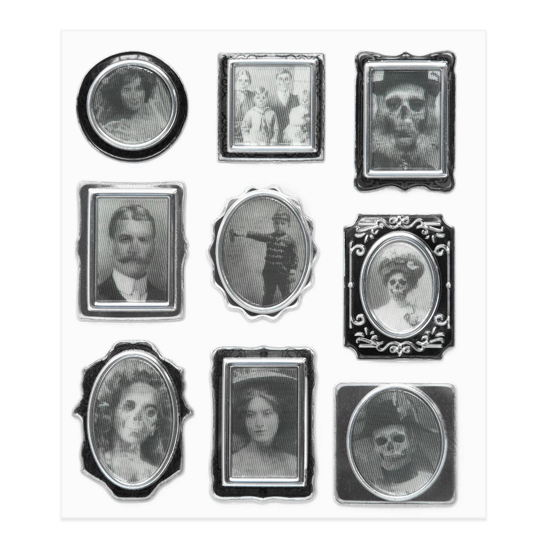 Black & White Spooky Portraits Lenticular Dimensional Stickers by Recollections™