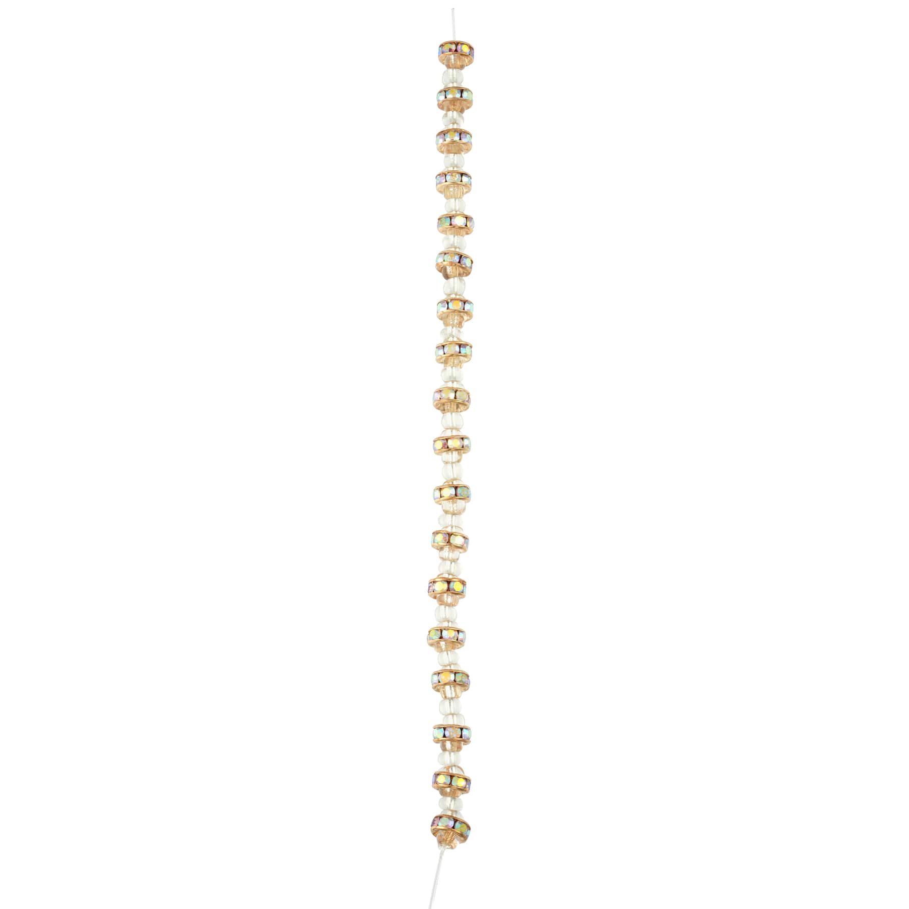 12 Pack: Glass Rhinestone & Metal Rondelle Beads, 6.7mm by Bead Landing­™
