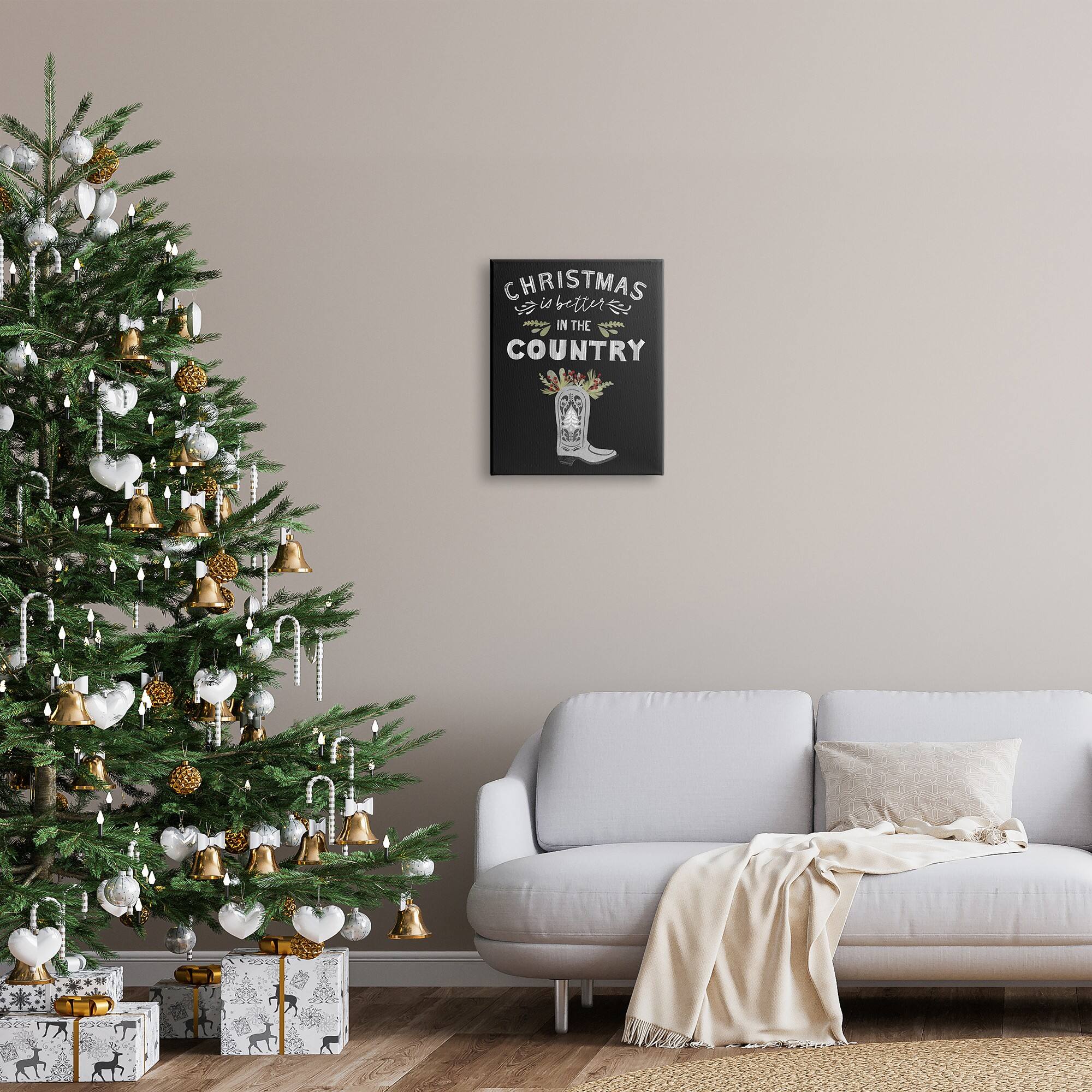 Stupell Industries Christmas Better In Country Phrase Canvas Wall Art