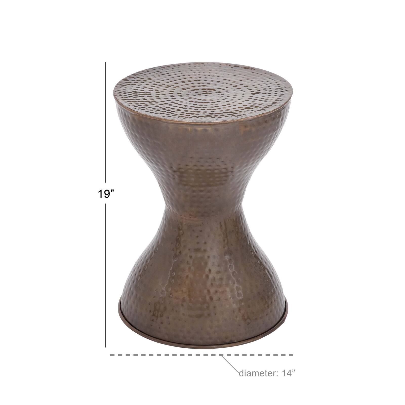 19" Bronze Iron Industrial Accent Table