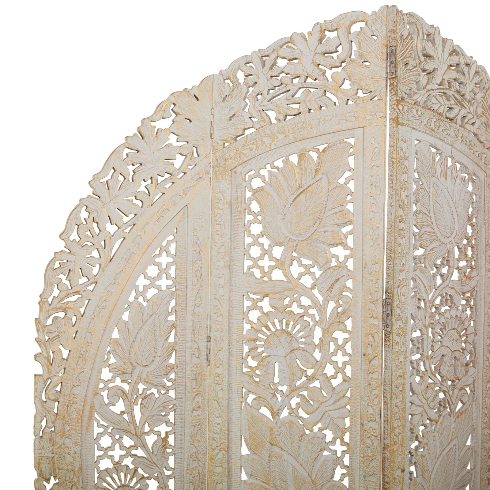 White Mango Wood Eclectic Room Divider Screen, 72 " x 60 " x 2 "