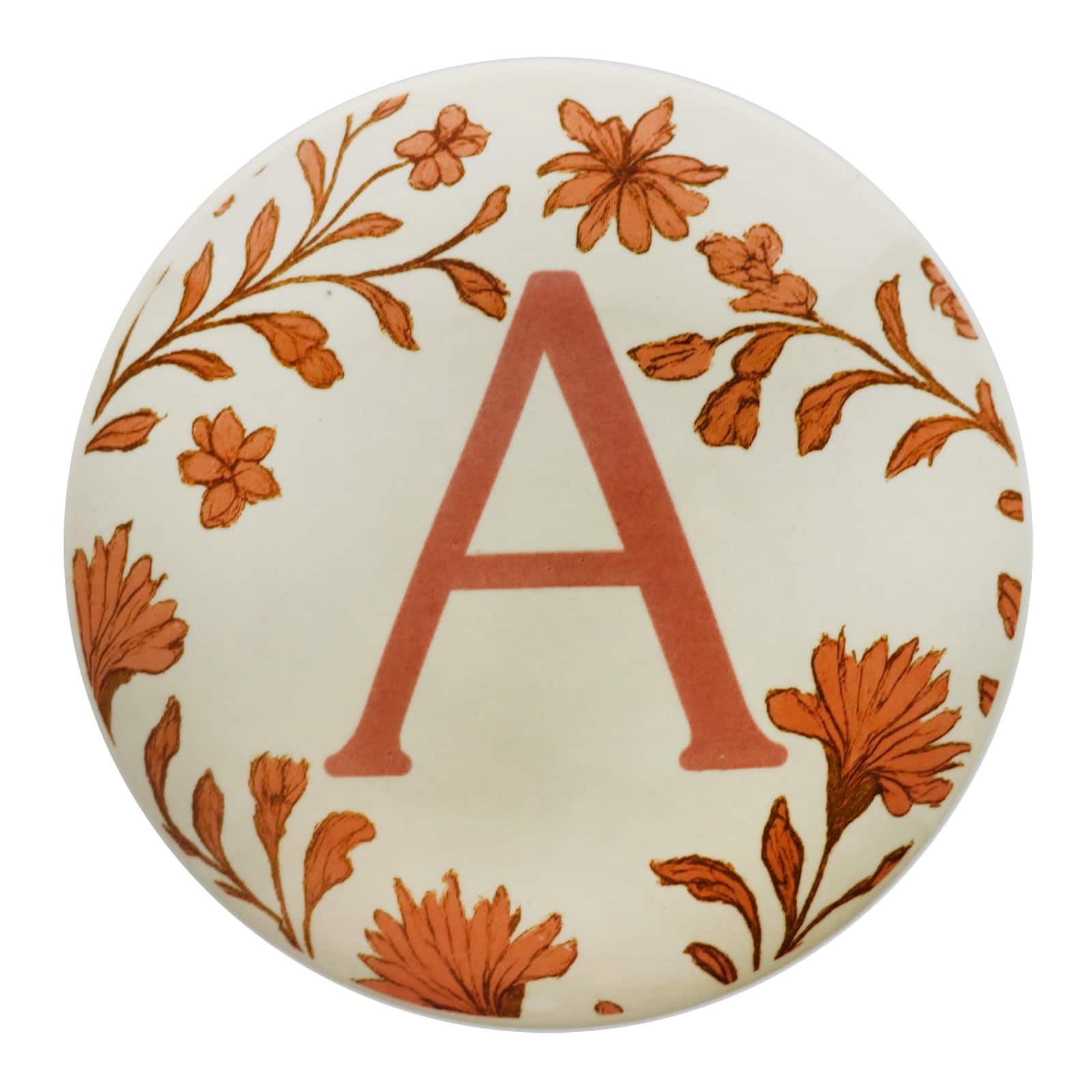 3.75" Floral Monogram Ceramic Container by Ashland
