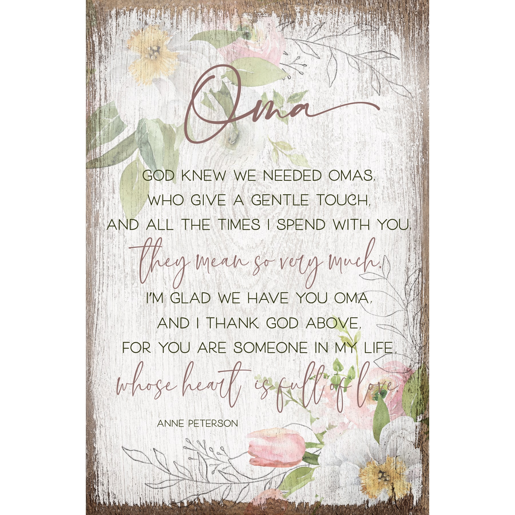 Oma Inspirational Wood Plaque