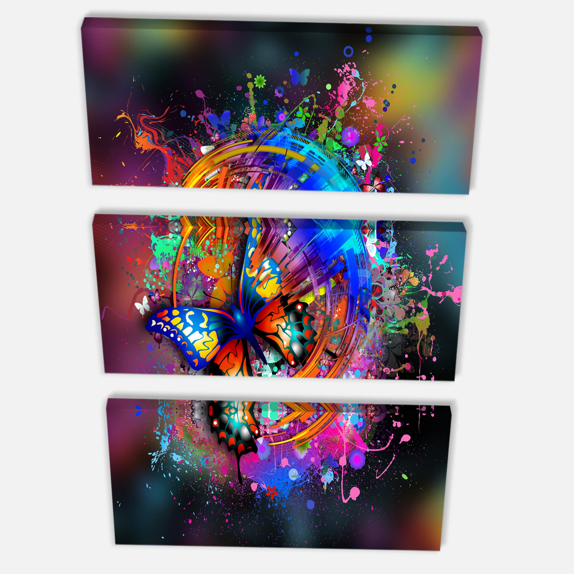 Designart - Butterfly over Abstract Background