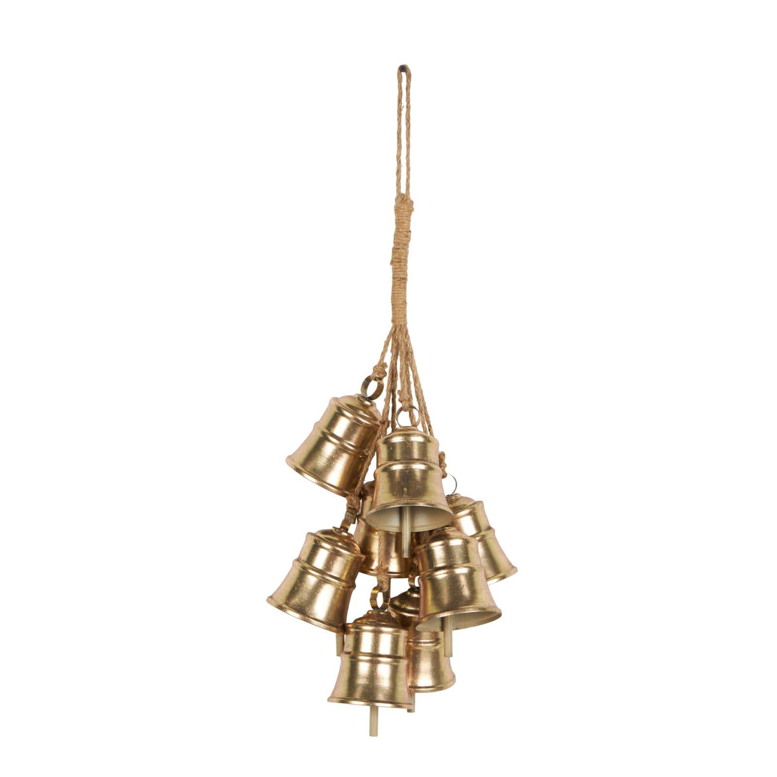 25" Gold Metal Cascading Cluster Decorative Bells