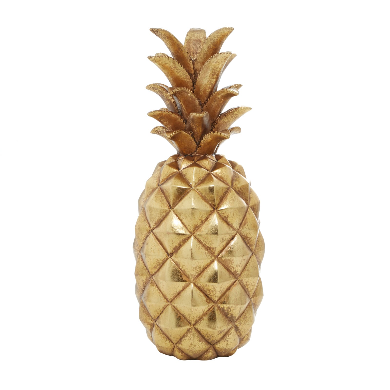 Gold Polystone Traditional Decorative Pineapple , 18" x 7" x 7"