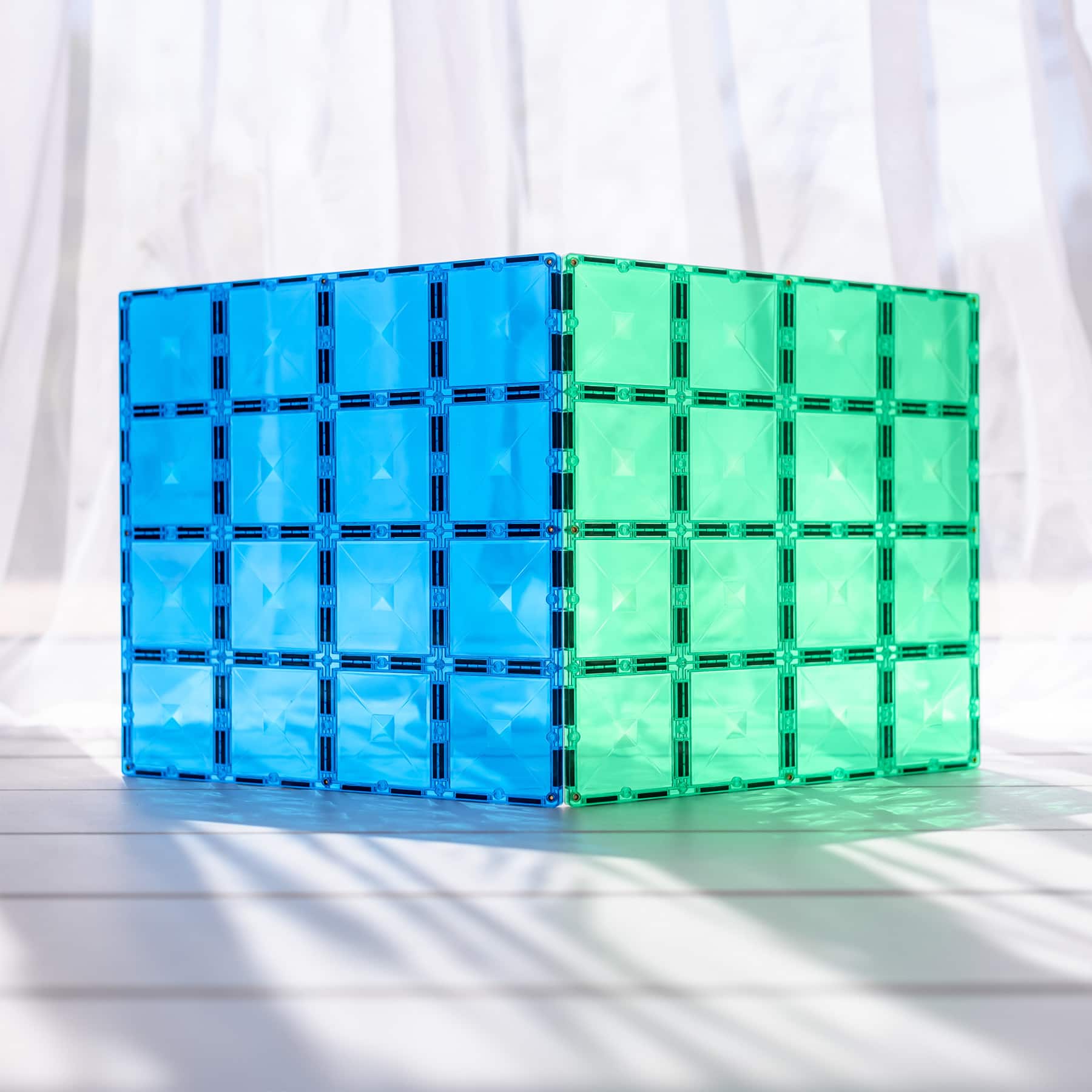 Connetix® Blue & Green Magnetic Tiles Rainbow Base Plates, 2ct.
