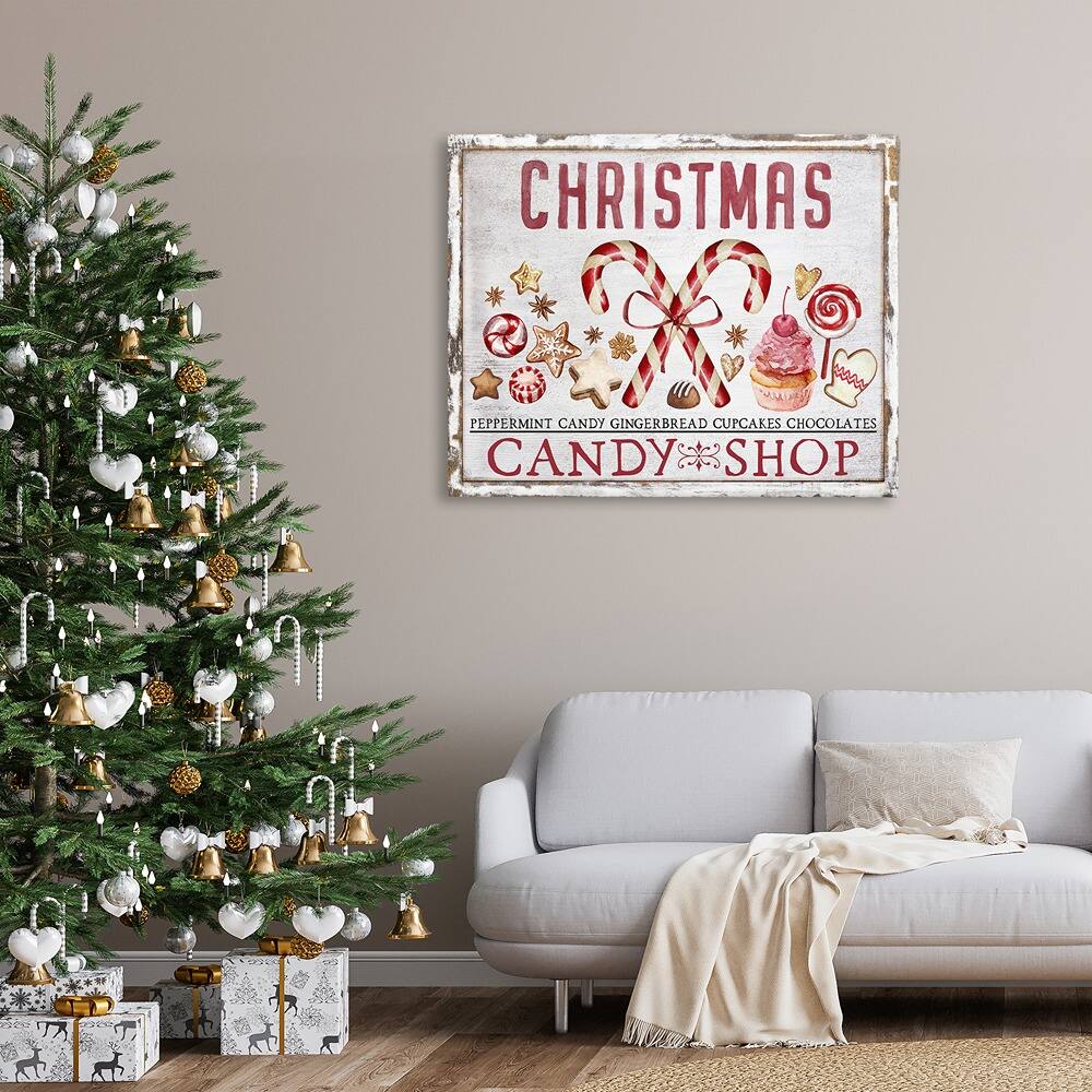 Stupell Industries Candy Shop Christmas Canvas Wall Art