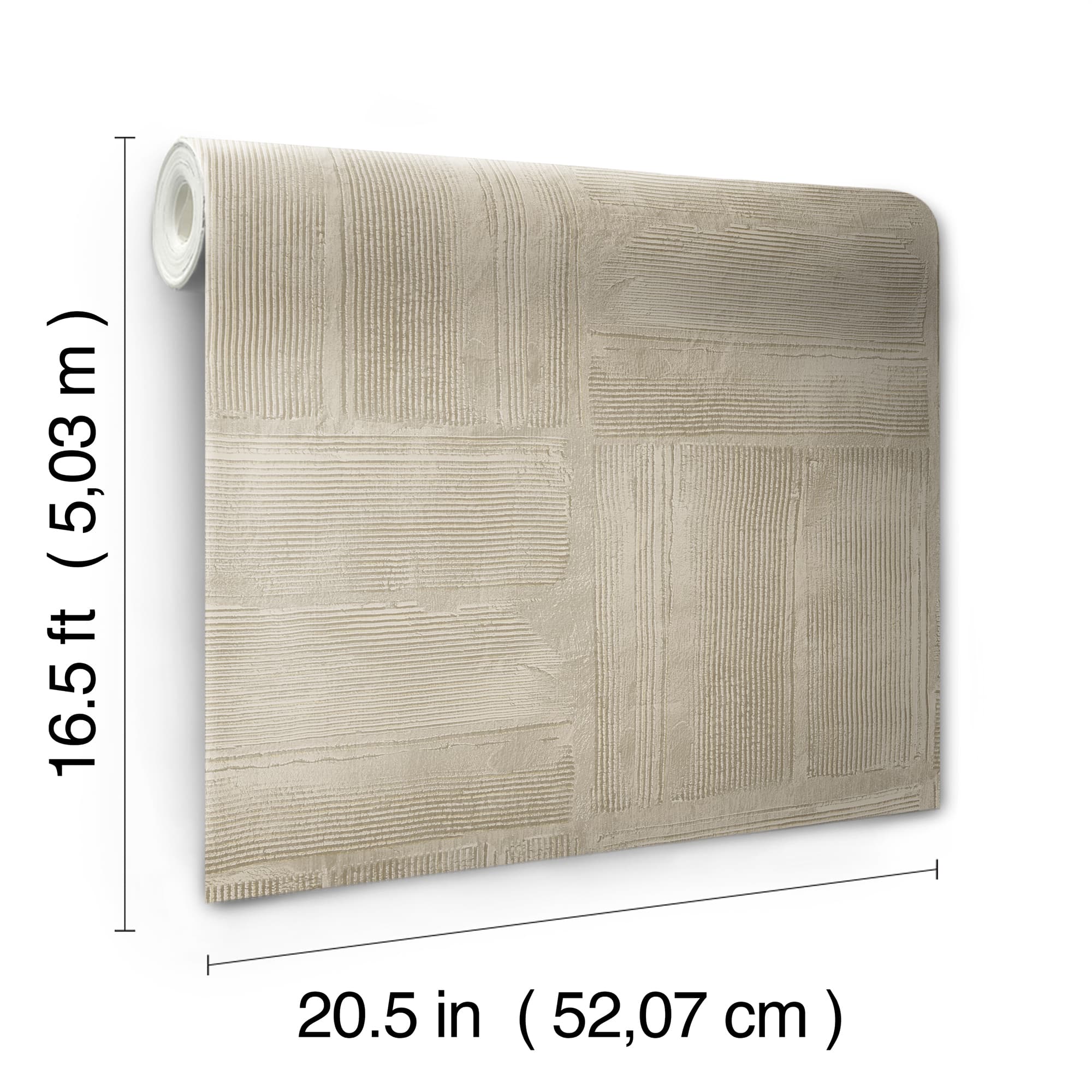 RoomMates Dimensional Square Taupe Plaster Peel & Stick Wallpaper